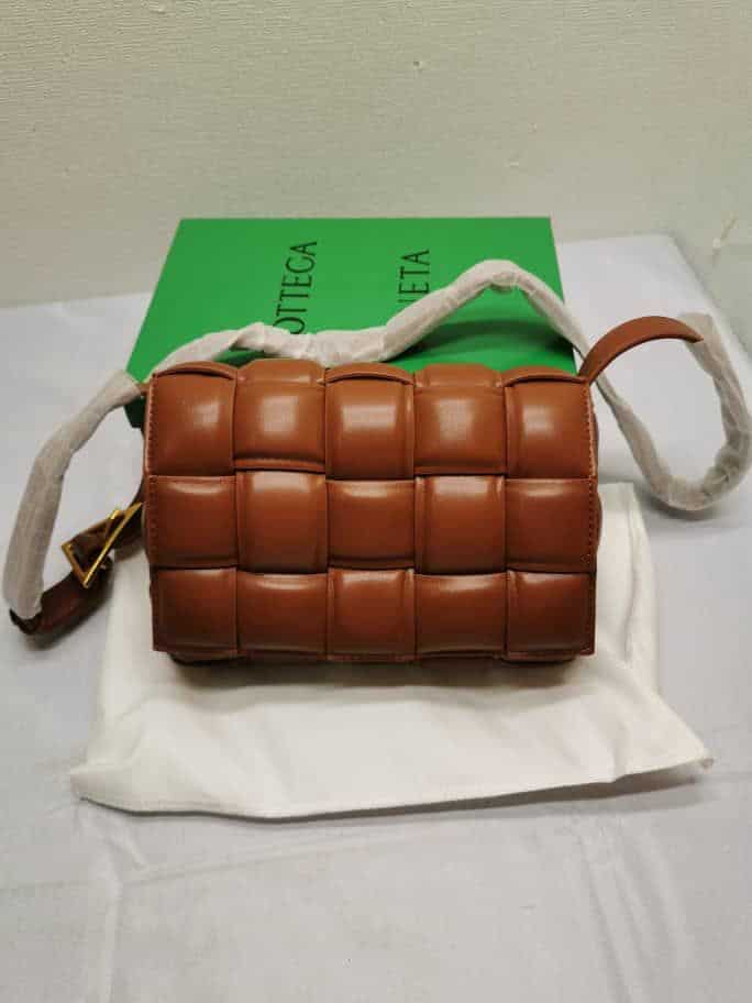 Bottega Veneta Padded Leather Bag Caramel 22Cm