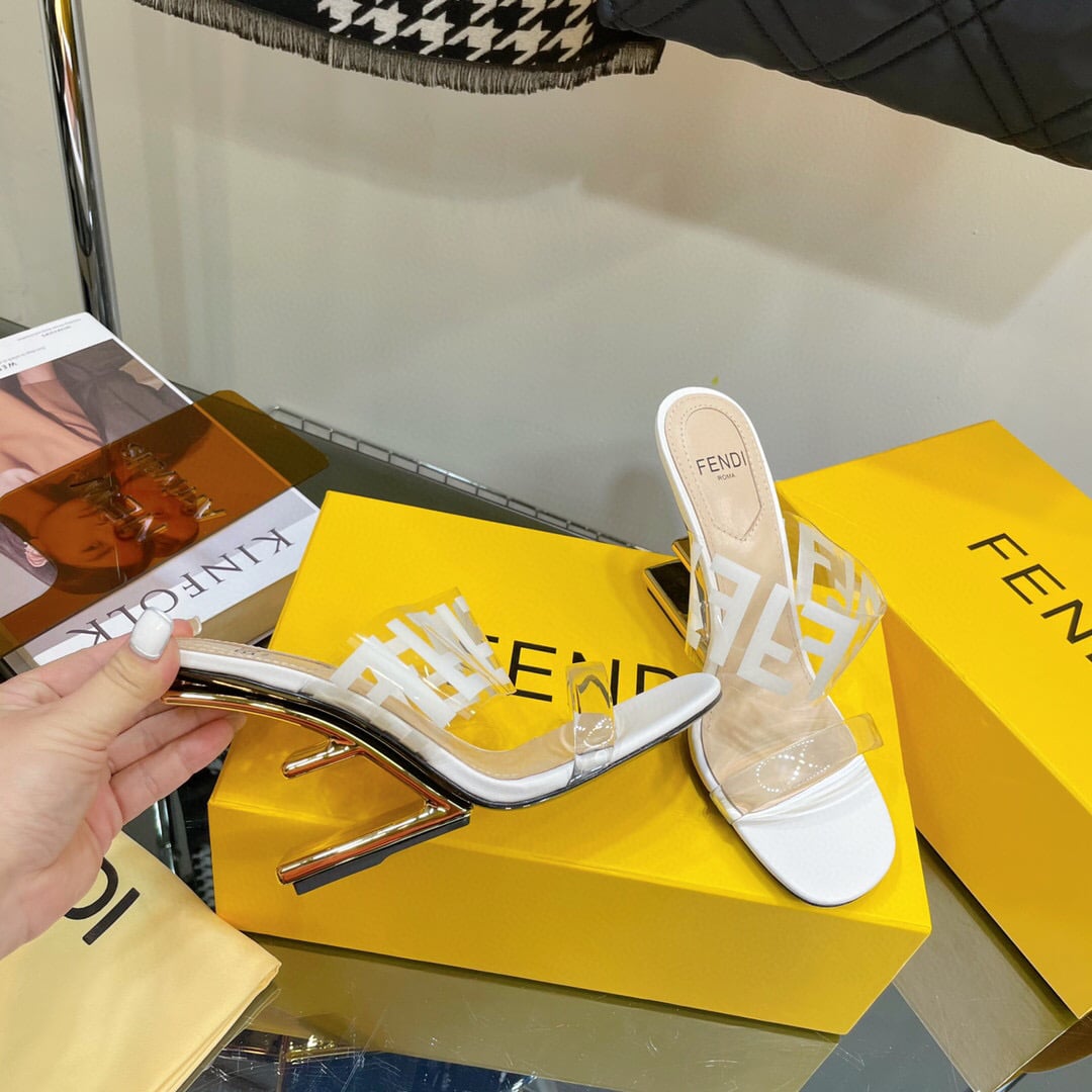 Fendi First Ff Transparent Plastic Handle White