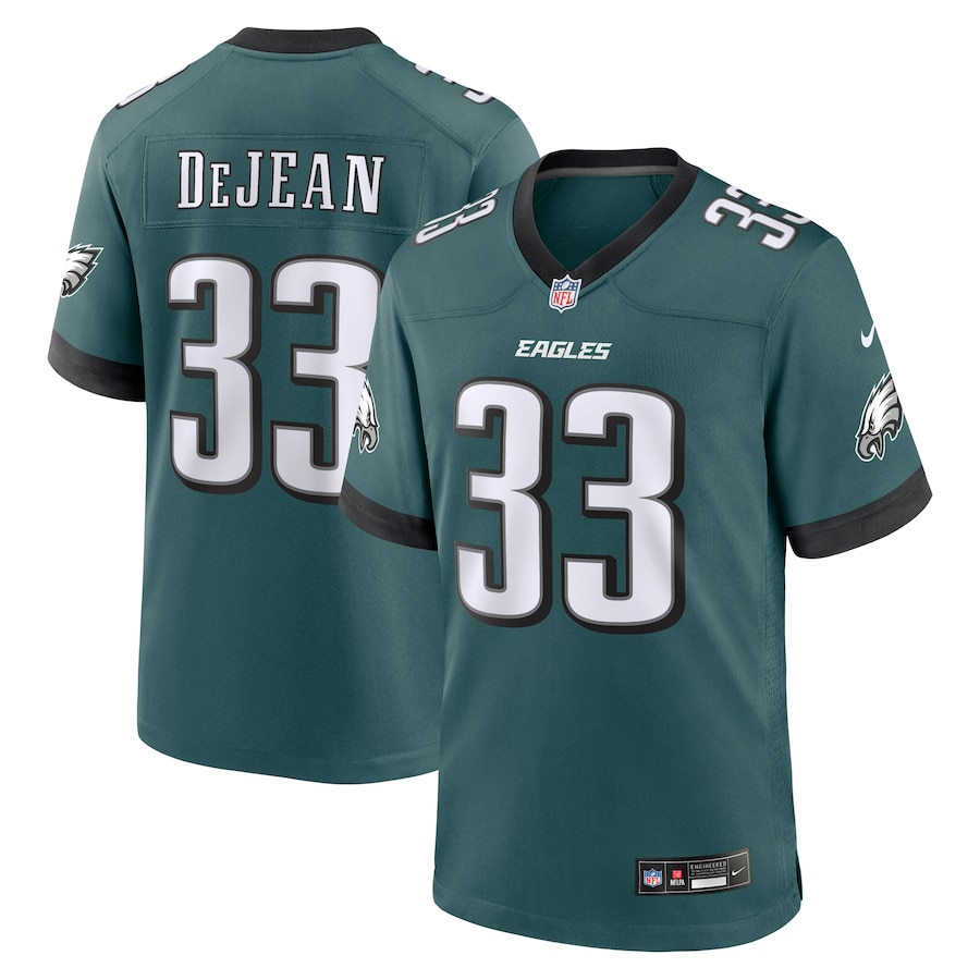 Men's Philadelphia Eagles Cooper DeJean Nike Green Game Jersey