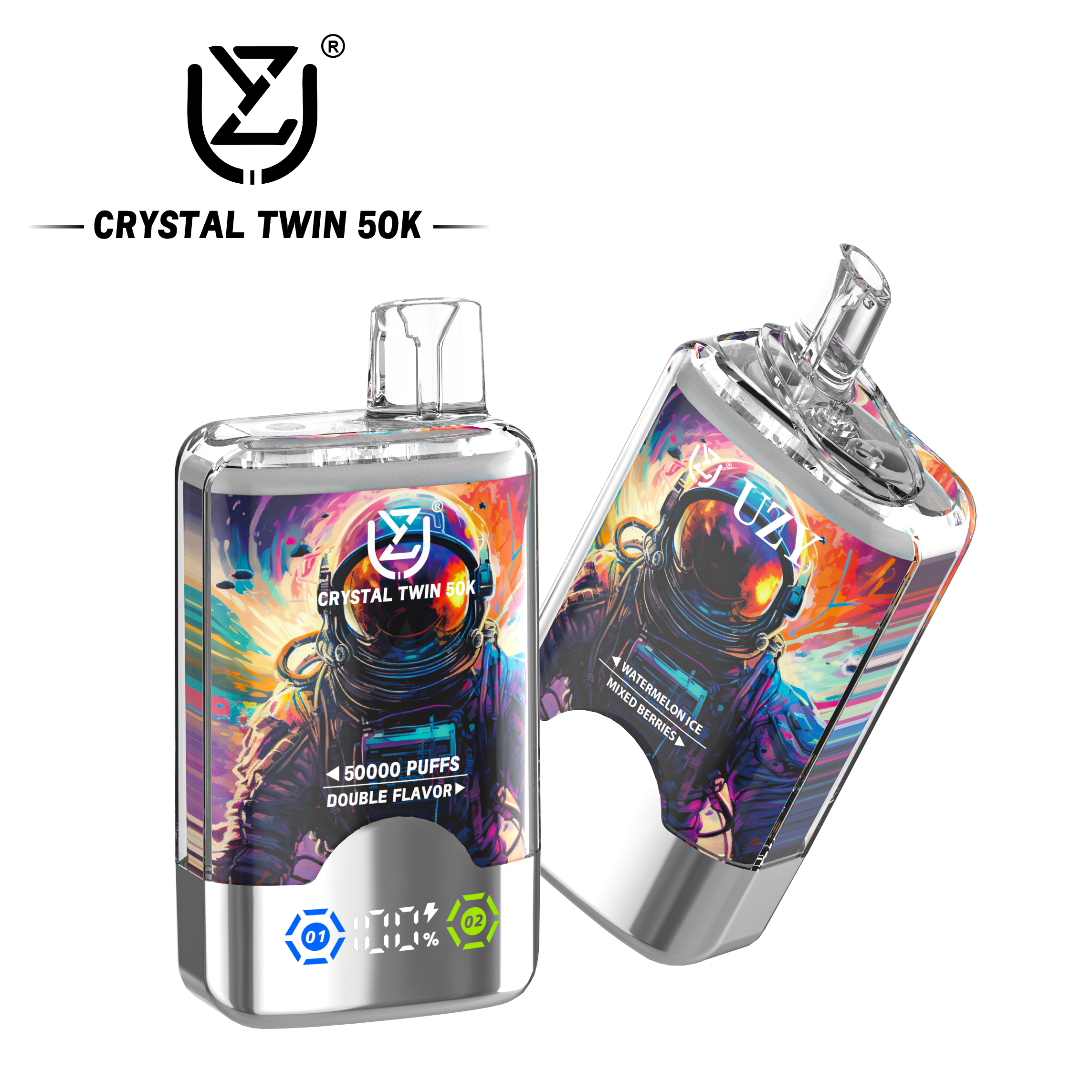 UZY CRYSTAL TWIN 50K Puffs Prefilled Vape |  Rechargeable