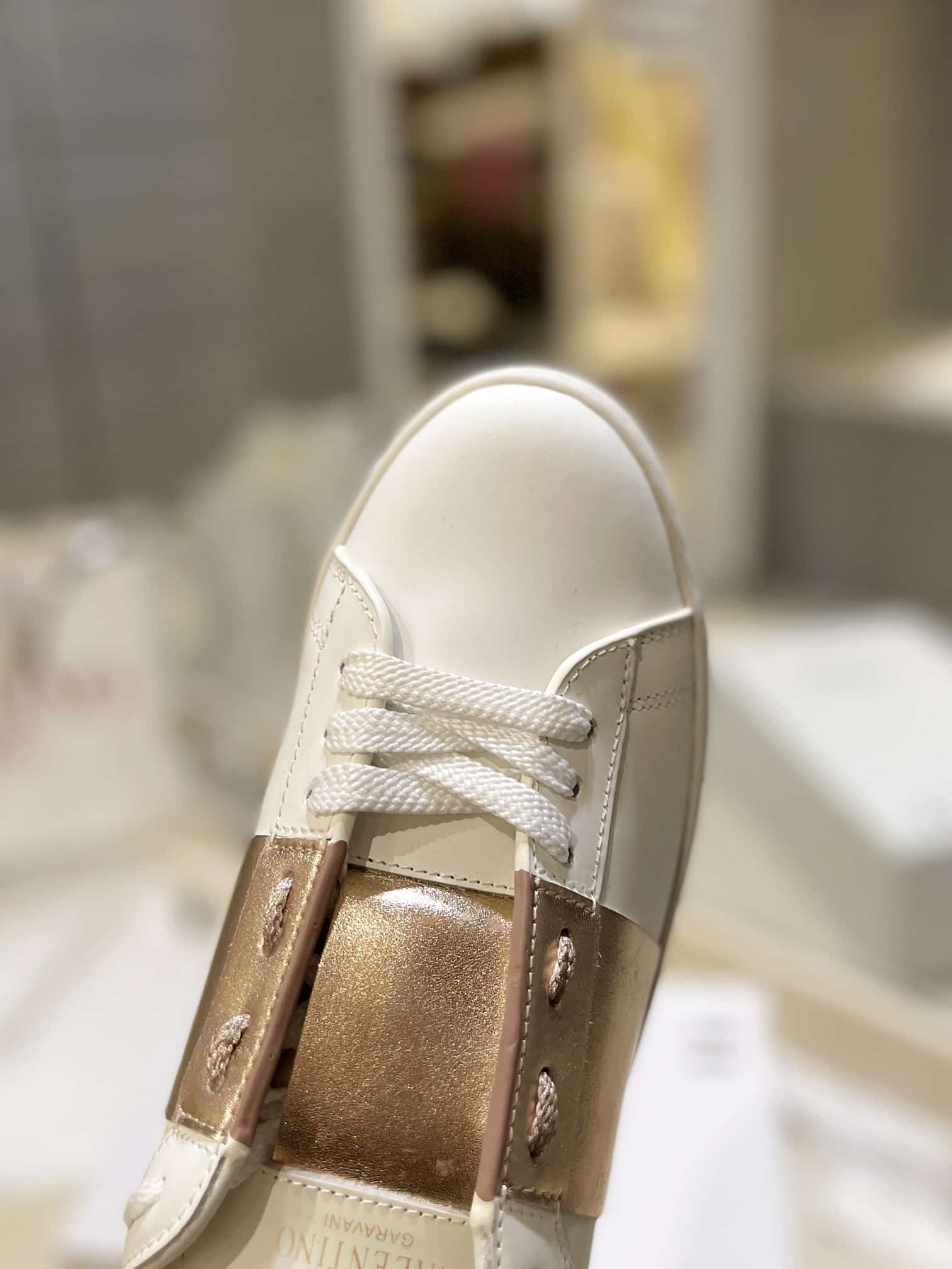 Valentino Garavani Rockstud Open Metallic Leather Sneaker Gold Uy2S0830Flrl71