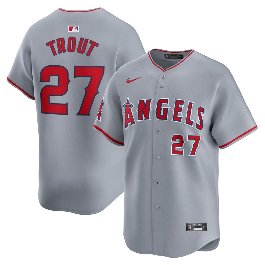 Mike Trout Los Angeles Angels Away Limited Player Jersey Gray