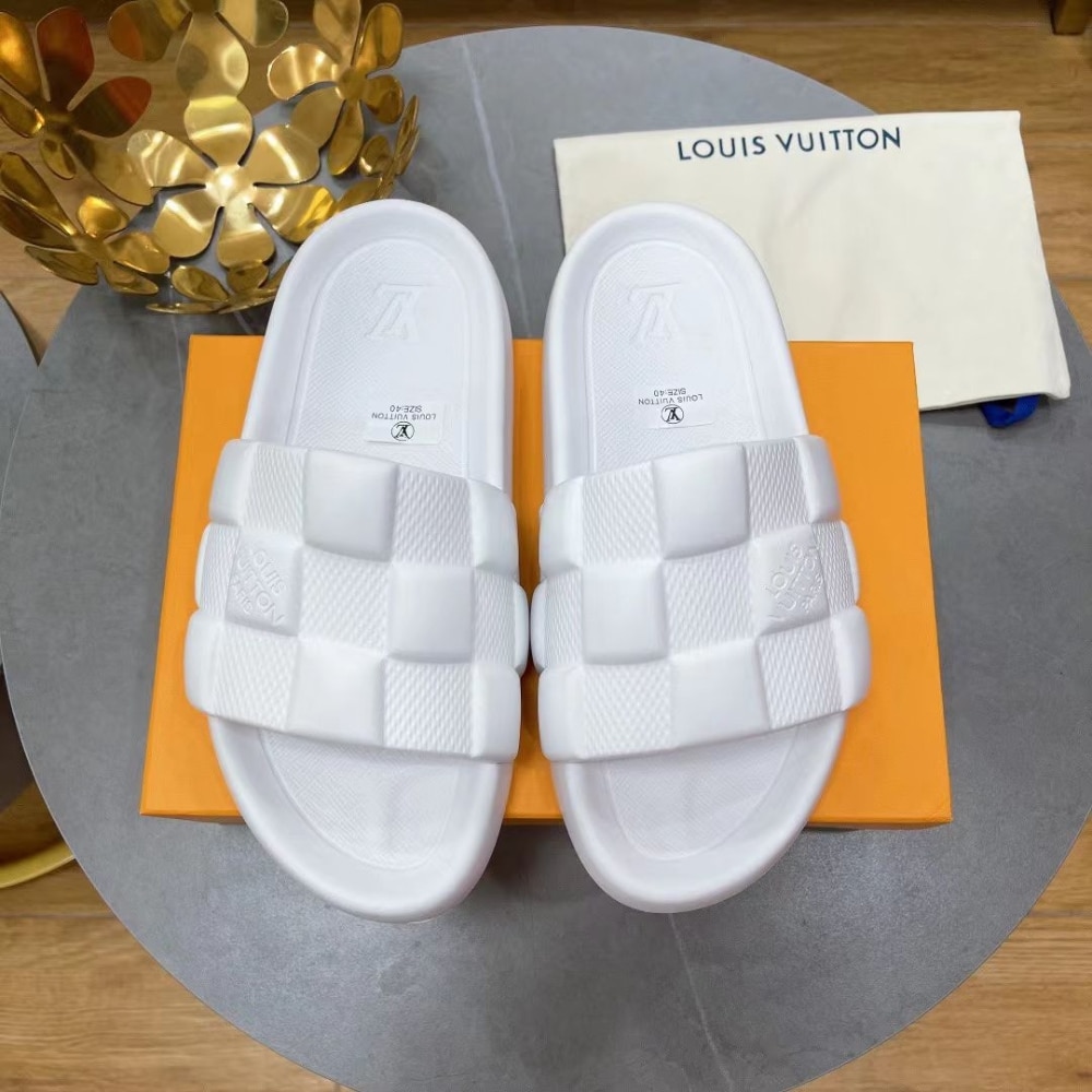 Louis Vuitton Waterfront Mule Maxi Damier Rubber White