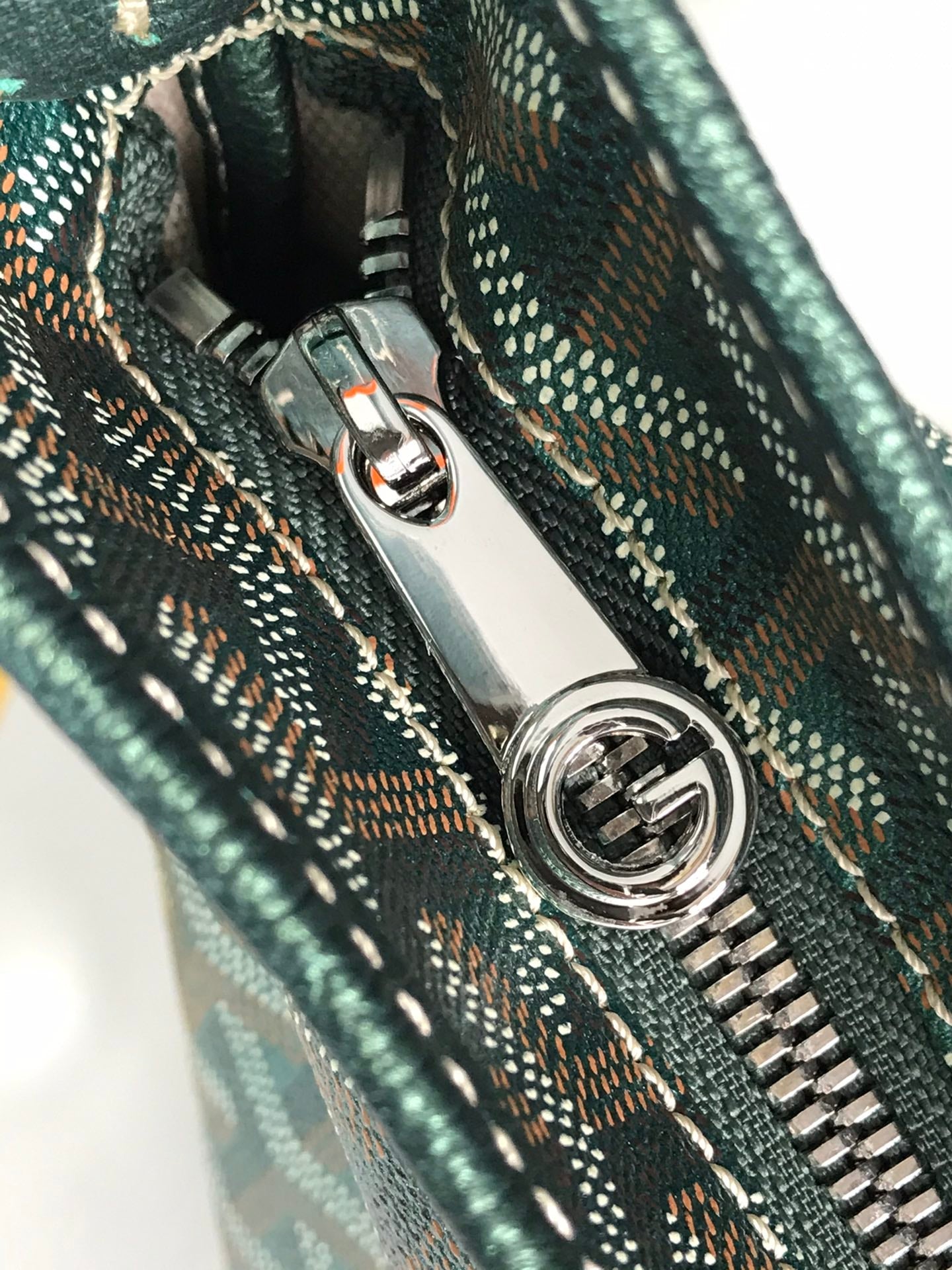 Goyard Bohème Hobo Bag 42Cm Green Canvas Chevroches Calfskin