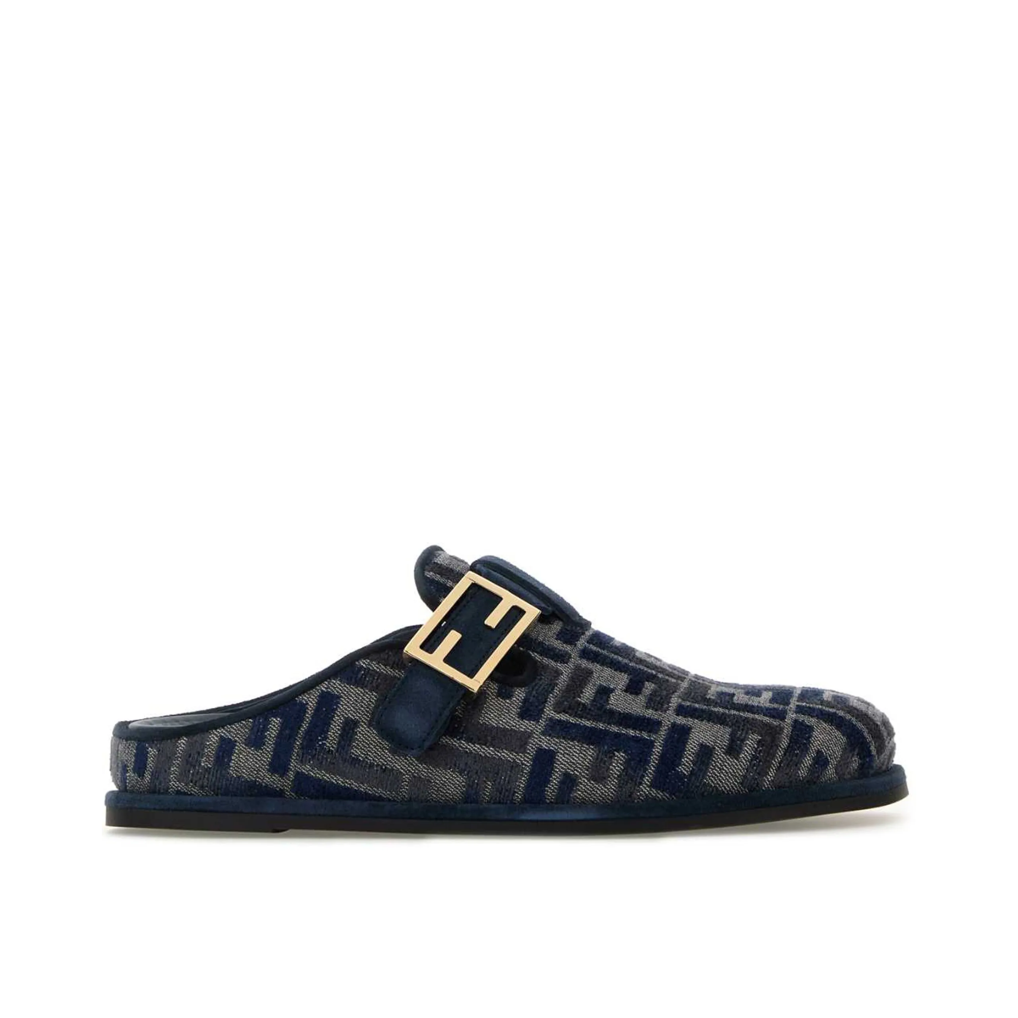 Fendi Feel Ff Denim Mules Blue 8R8448Akzpf1Pz7