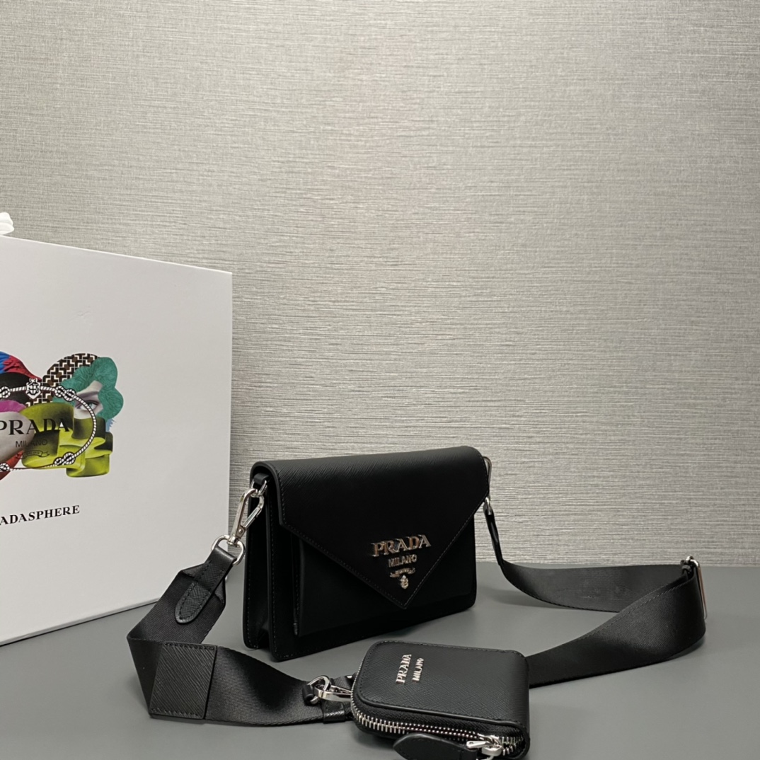 Prada Saffiano Leather Mini Envelope Bag 20cm/ 7.9in
