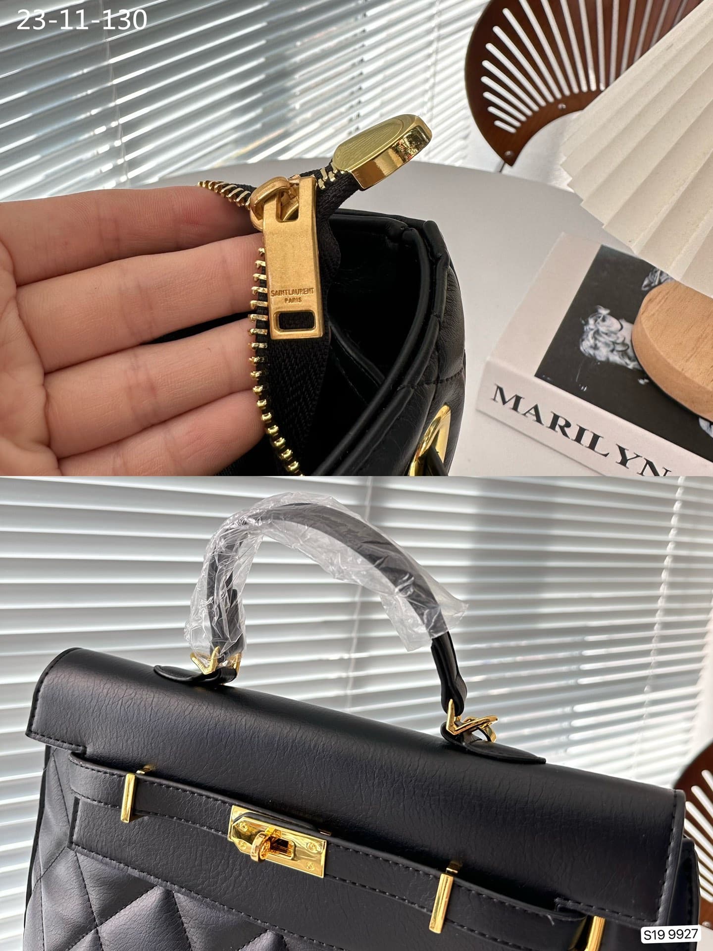 Saint Laurent Leather Backpack Black 30Cm