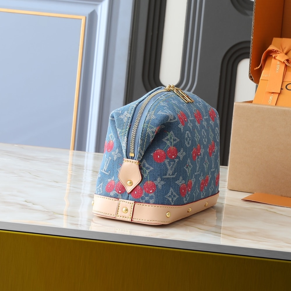 Louis Vuitton X Takashi Murakami Cosmetic Pouch Gm Denim Blue 27Cm M13893