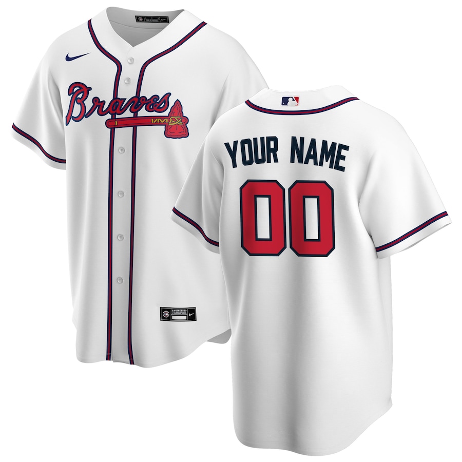 Atlanta Braves Home Custom Jersey White