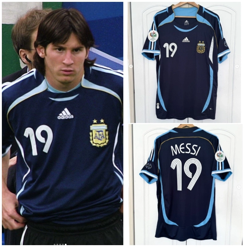 retro 2006 Argentina away MESSI football jersey Fan version