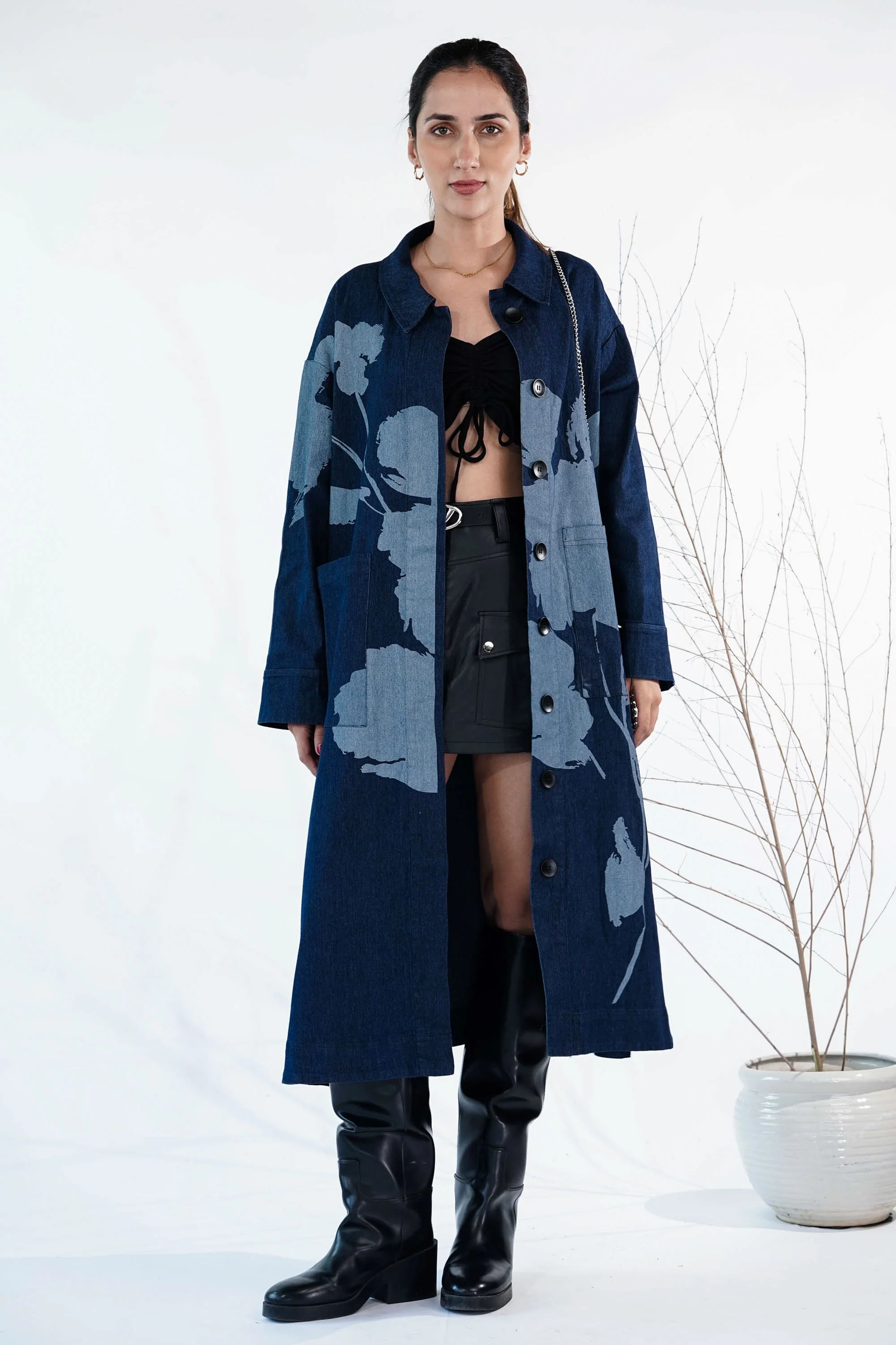 Ink & Ash Blue Trench Coat