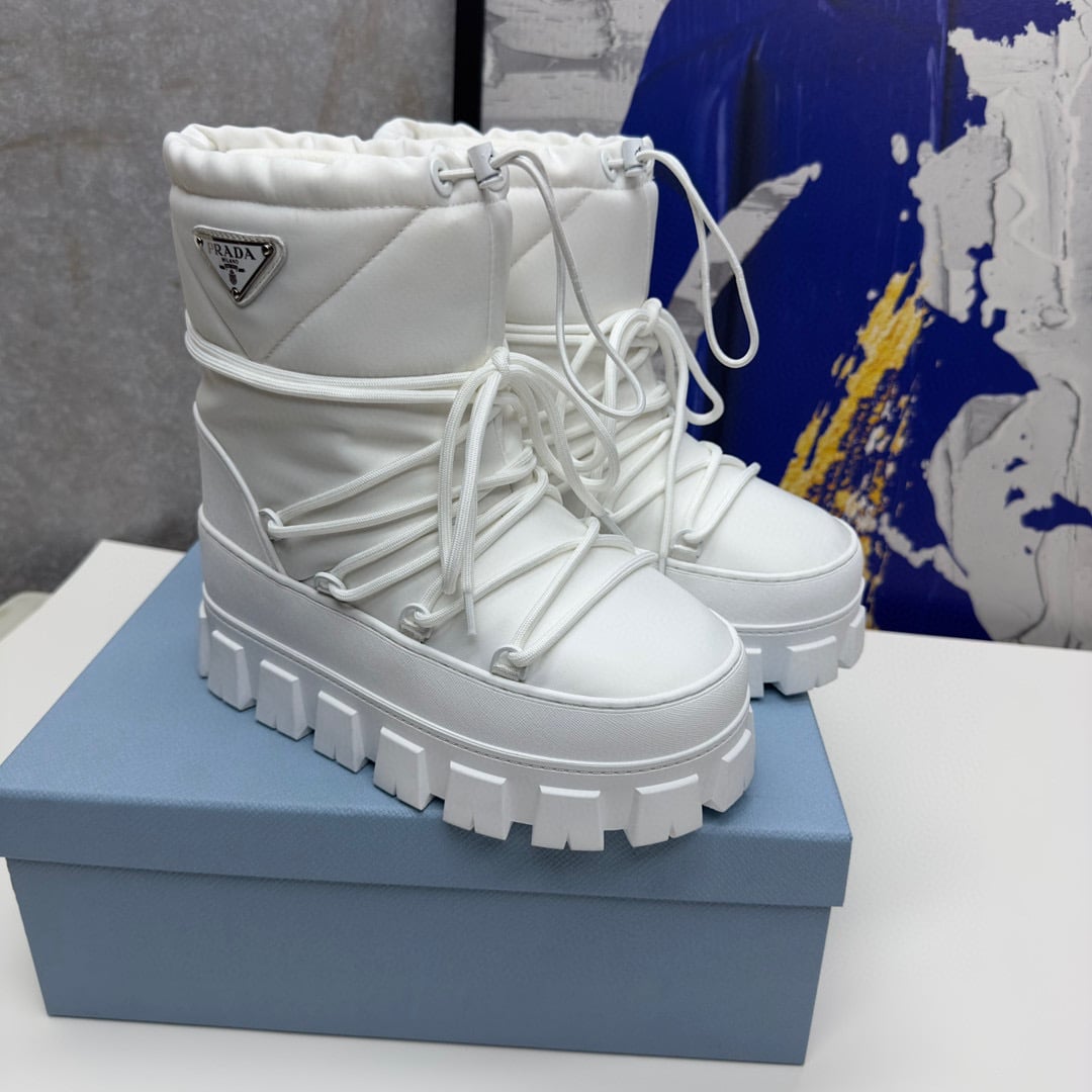 Prada Nylon Gabardine Apr?S Ski Booties White 2U007N 3Lfv F0009 F 040