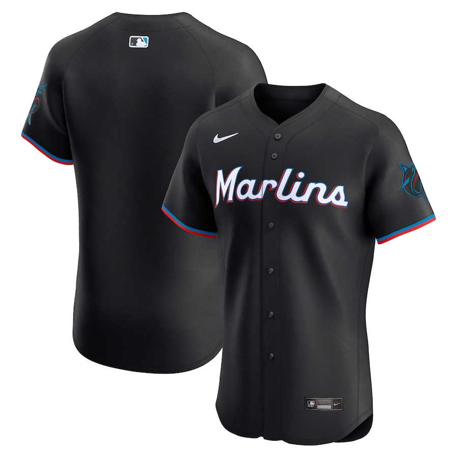 Miami Marlins Alternate Vapor Premier Elite Patch Jersey Black