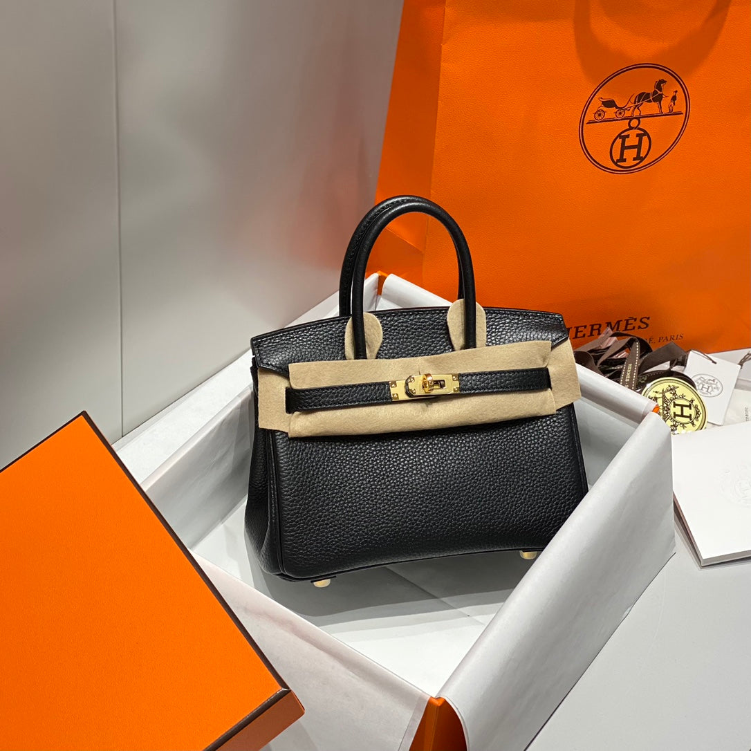 Hermes Birkin 20Cm Black Togo Leather Gold Hardware