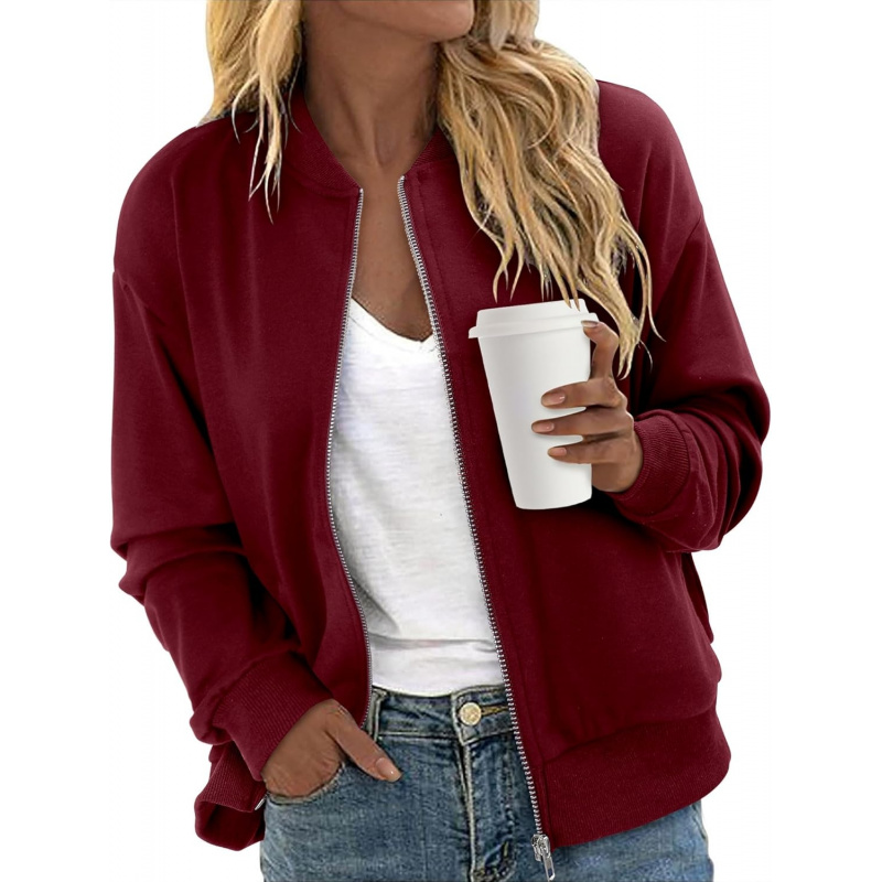 Women's Zip Up Jacket Casual Long Sleeve