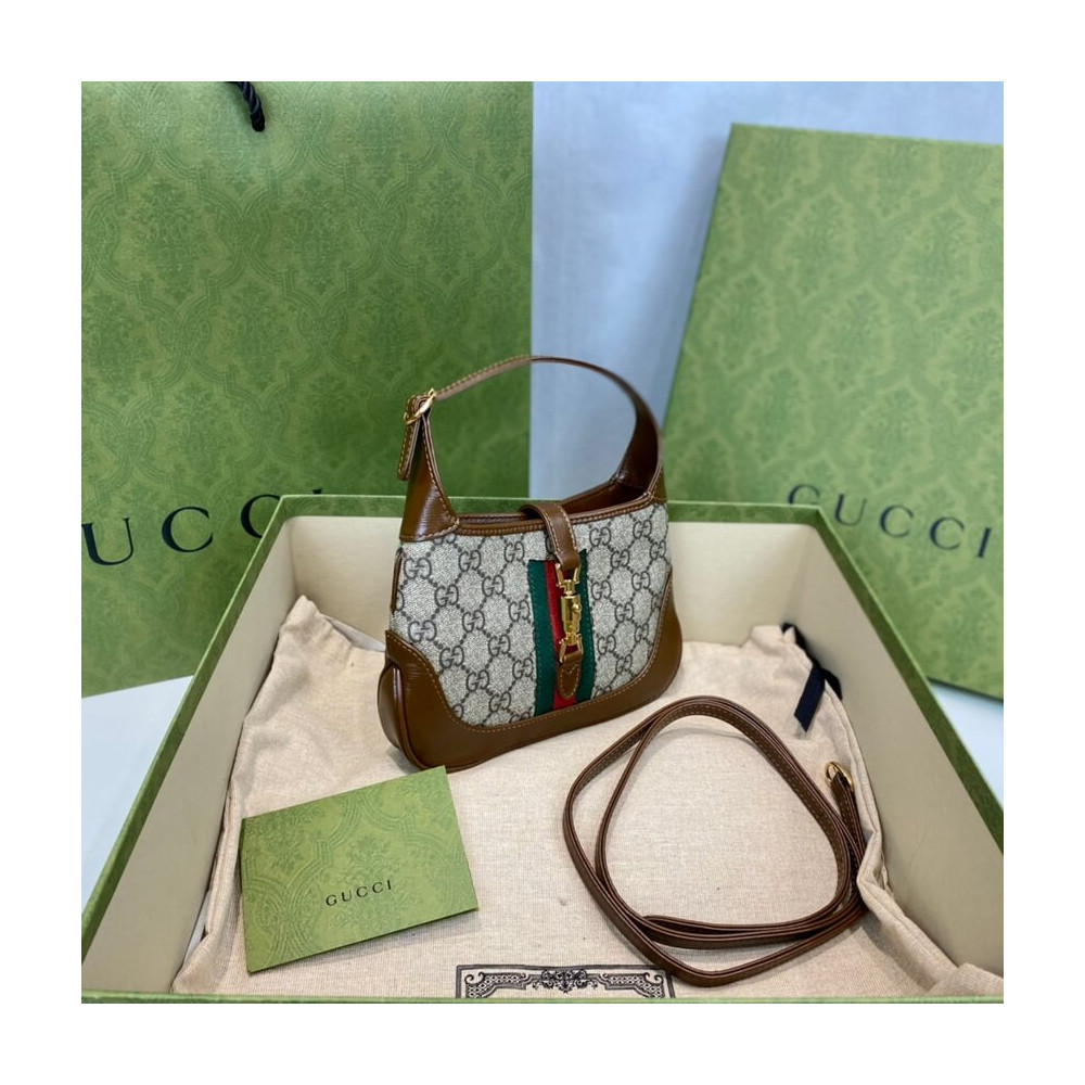 Gucci Jackie 1961 Mini Shoulder Bag in GG Canvas 19cm