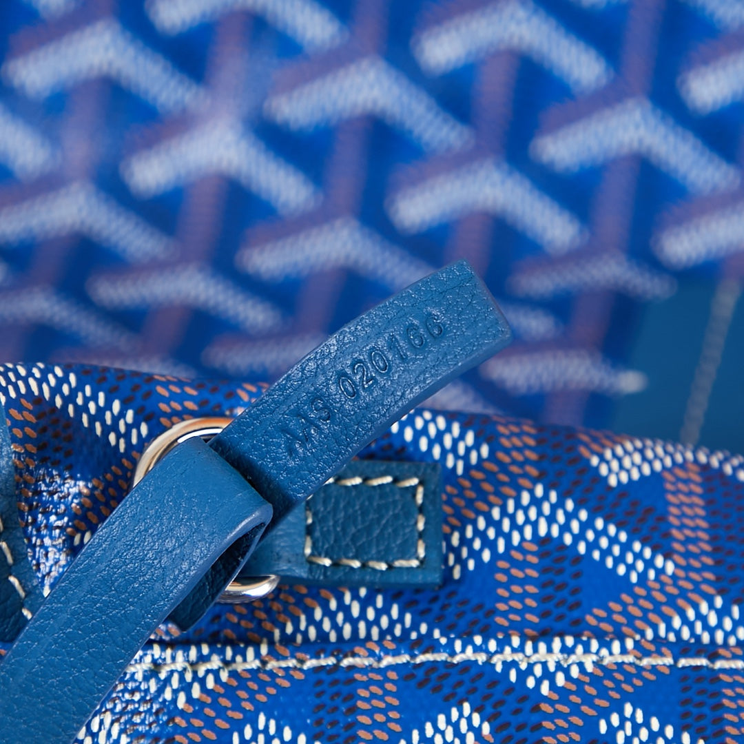 Goyard Saint Louis Pm 34Cm Blue Canvas Chevroches Calfskin