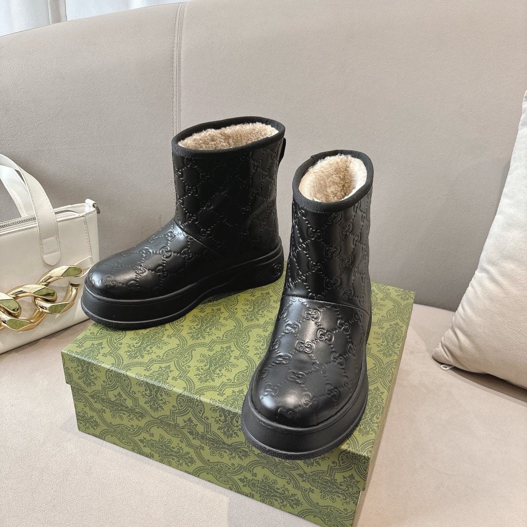 Gucci Women?S Boot Gg Leather Black