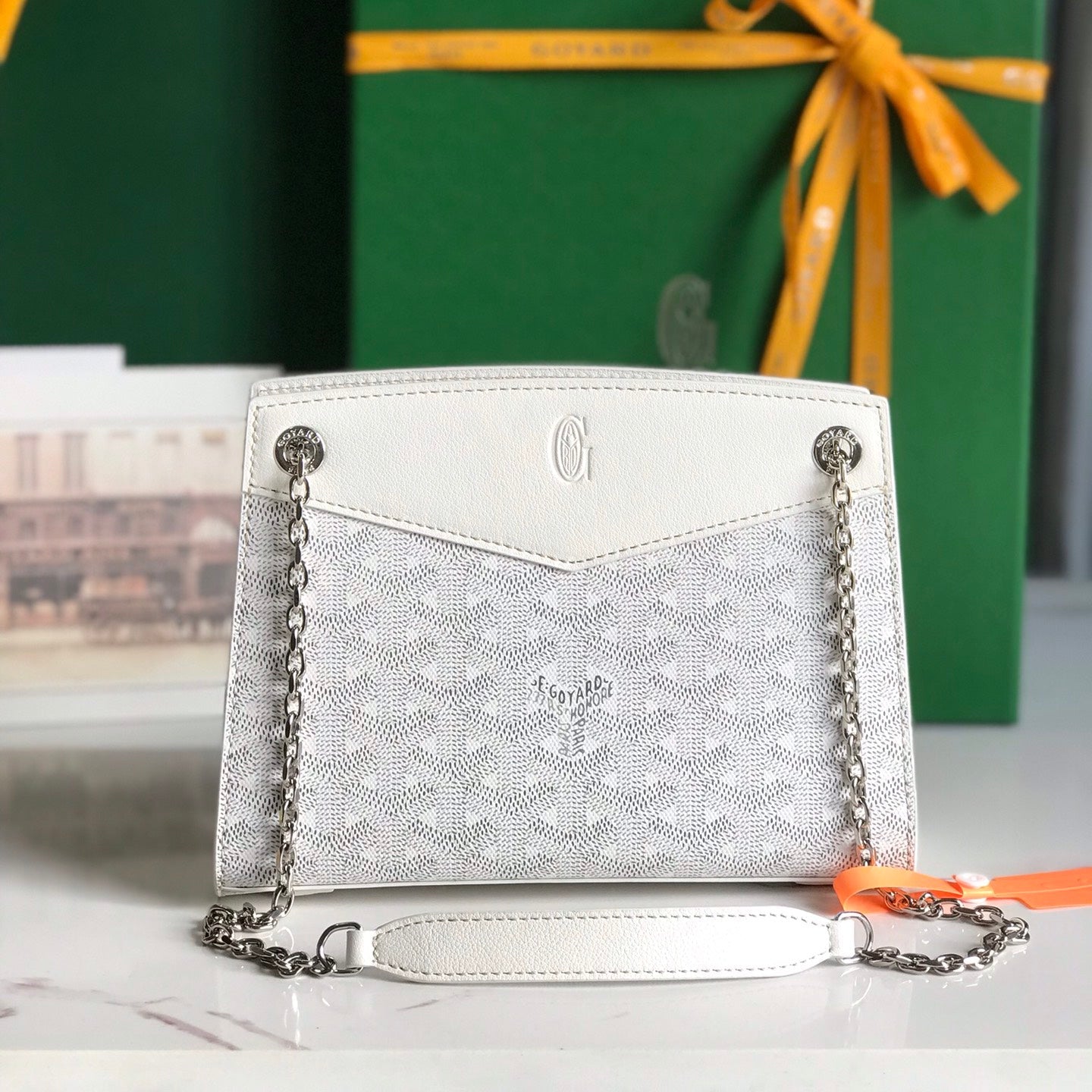 Goyard Rouette Structuré Mini Bag 21 Cm White Goyardine Canvas And Calfskin