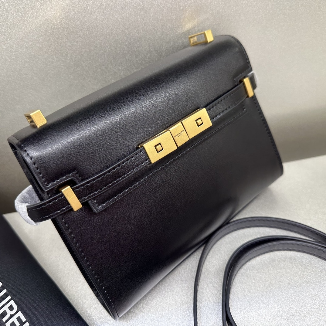 Saint Laurent Manhattan Small Shoulder Bag In Box Saint Laurent Leather Black 19Cm