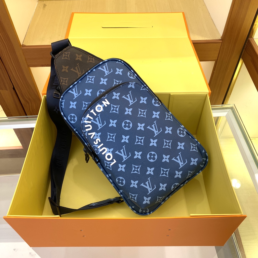 Louis Vuitton Avenue Nm Crossbody Bag Monogram Blue 31Cm M23782