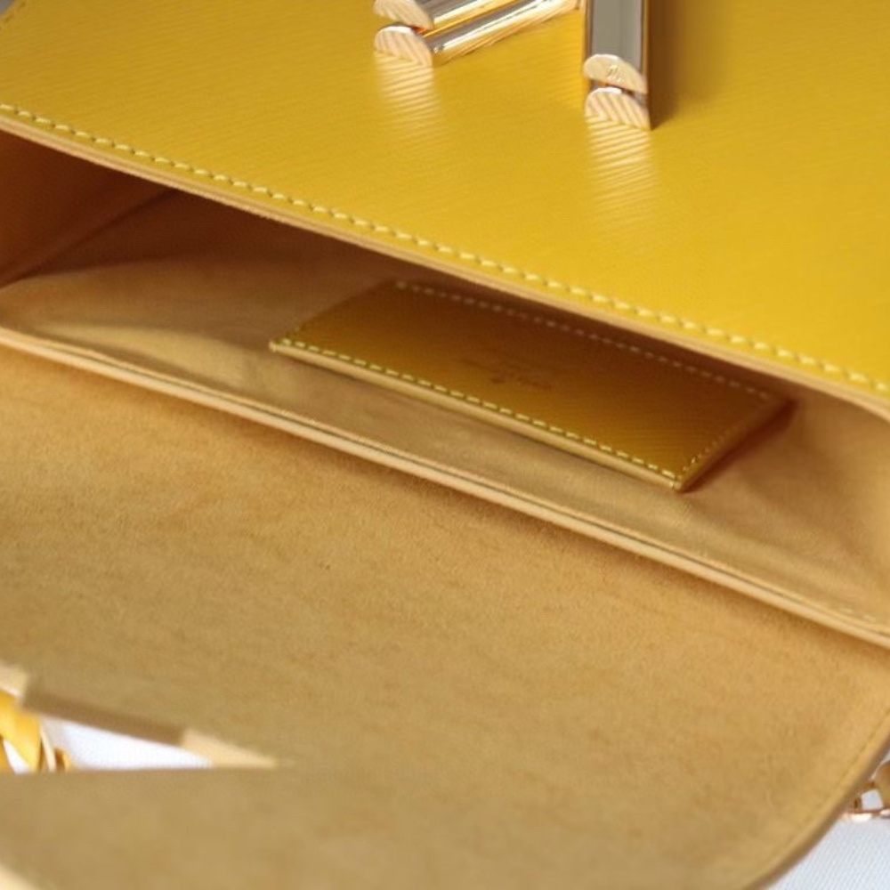 Louis Vuitton Twist Mm Cowhide Leather Handbag Sunflower Yellow 23Cm