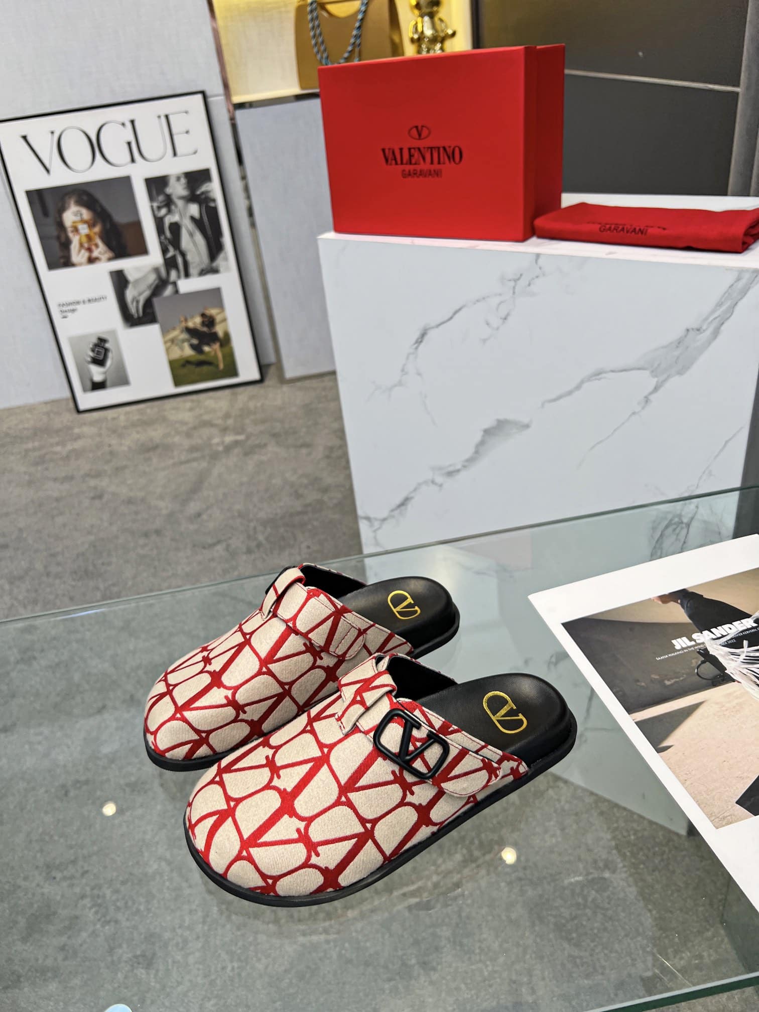 Valentino Garavani Toile Iconographe VLogo Clog Red