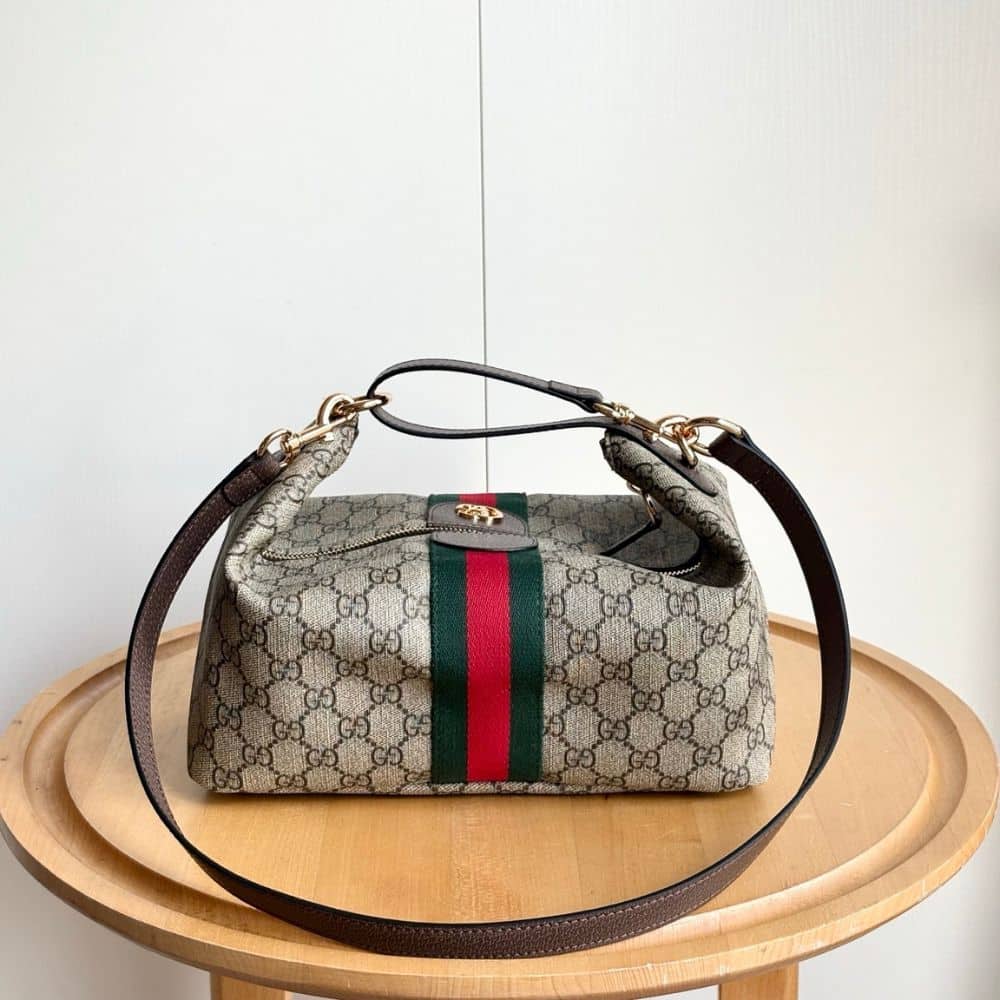 Gucci Vanity Medium Top Handle Bag Beige And Ebony 27Cm ‎