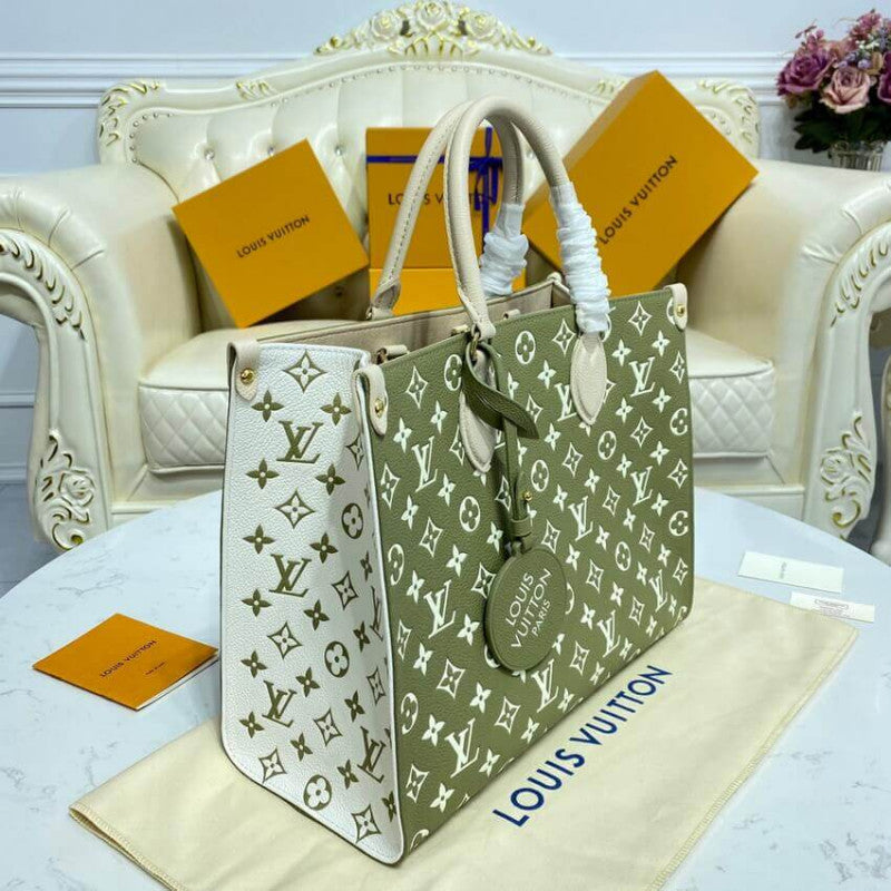 Louis Vuitton Onthego MM Tote Monogram Empreinte ‘Kaki Beige’ 35cm