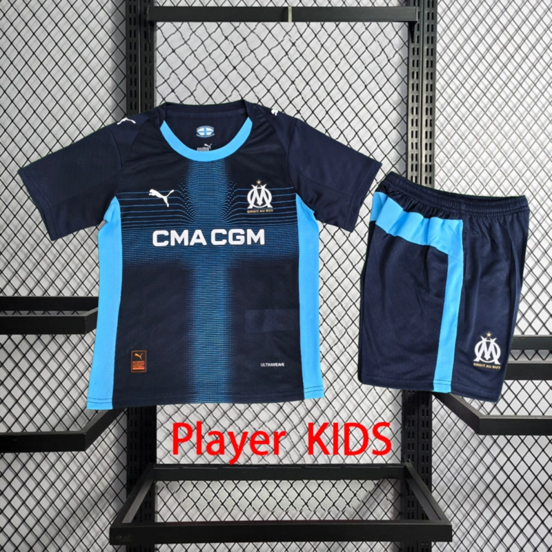 Player 2025-26 Marseille OM Away Kids football jersey Player KIDS