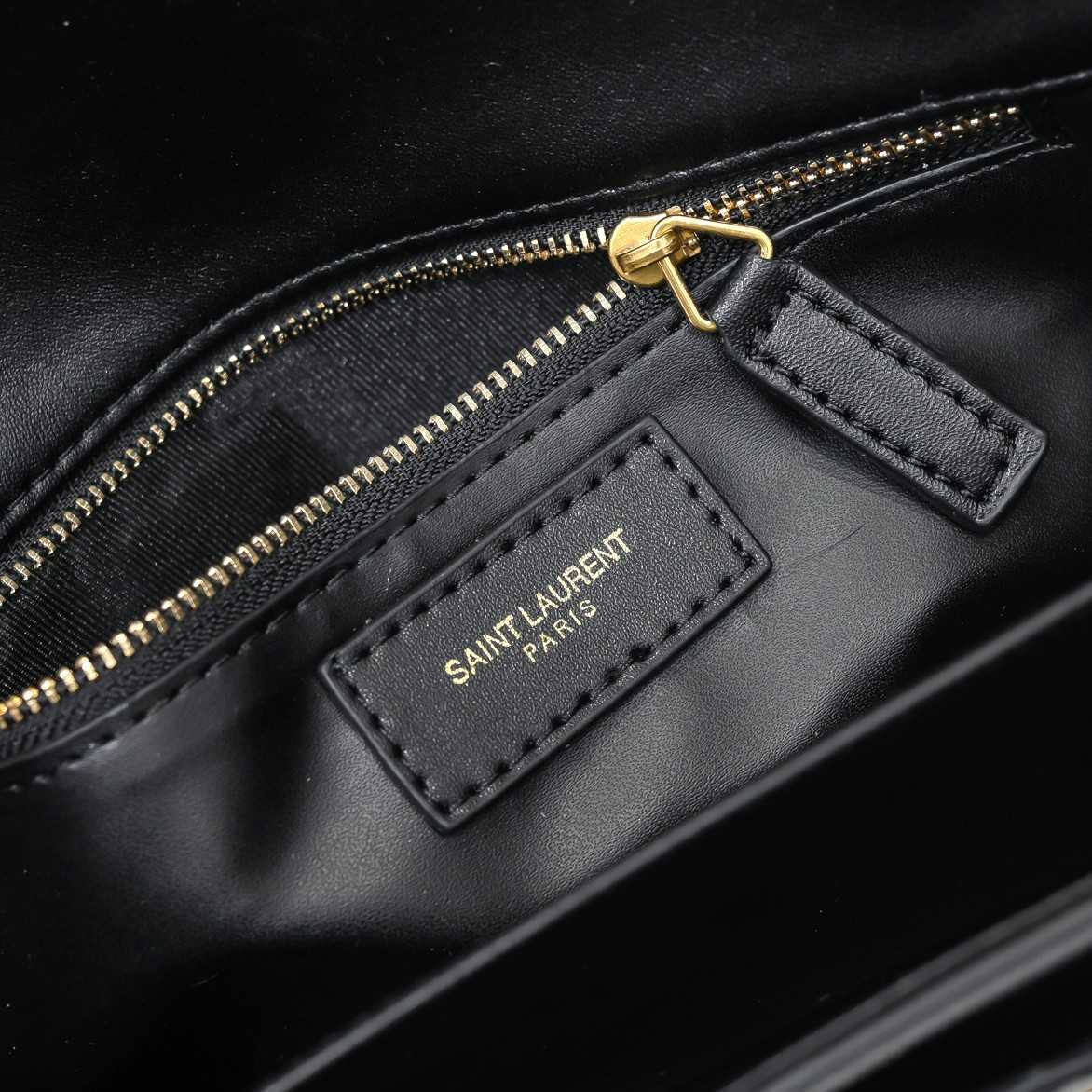 Saint Laurent Le Maillon Satchel In Smooth Leather Black