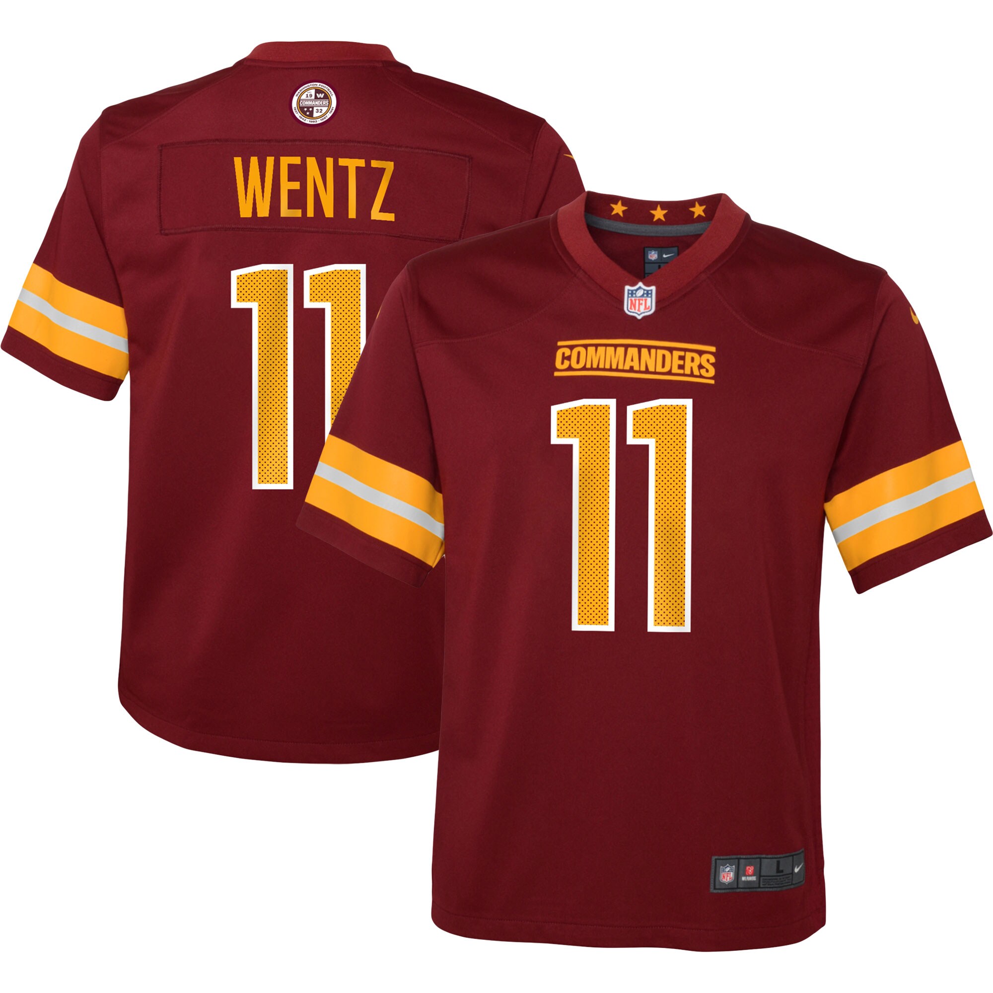 Carson Wentz Washington Commanders Nike Youth Game Jersey - Burgundy