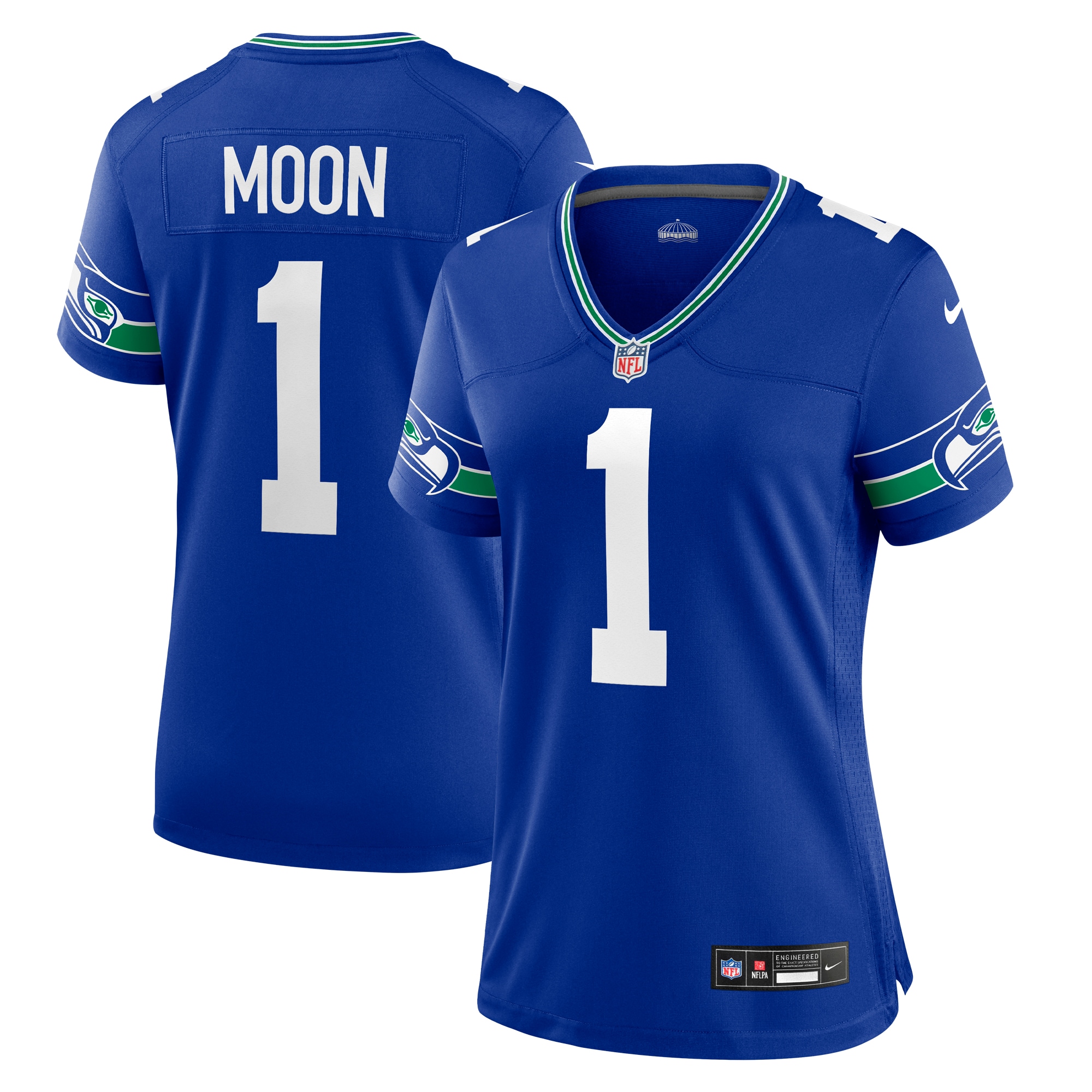 Warren Moon Seattle Seahawks Nike Women's Throwback Retired Player Game Jersey - Royal