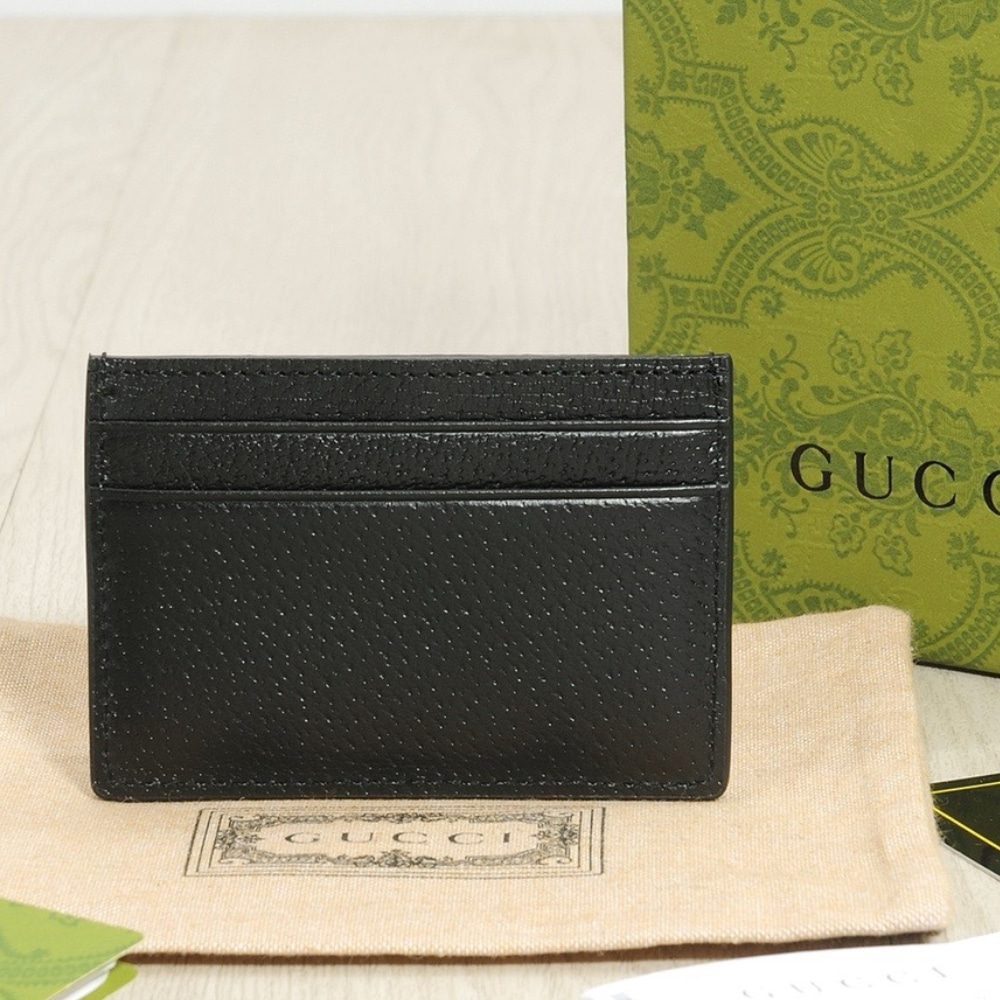 Gucci GG Marmont Card Case Black Leather 10Cm ‎657588 1T56F 1000