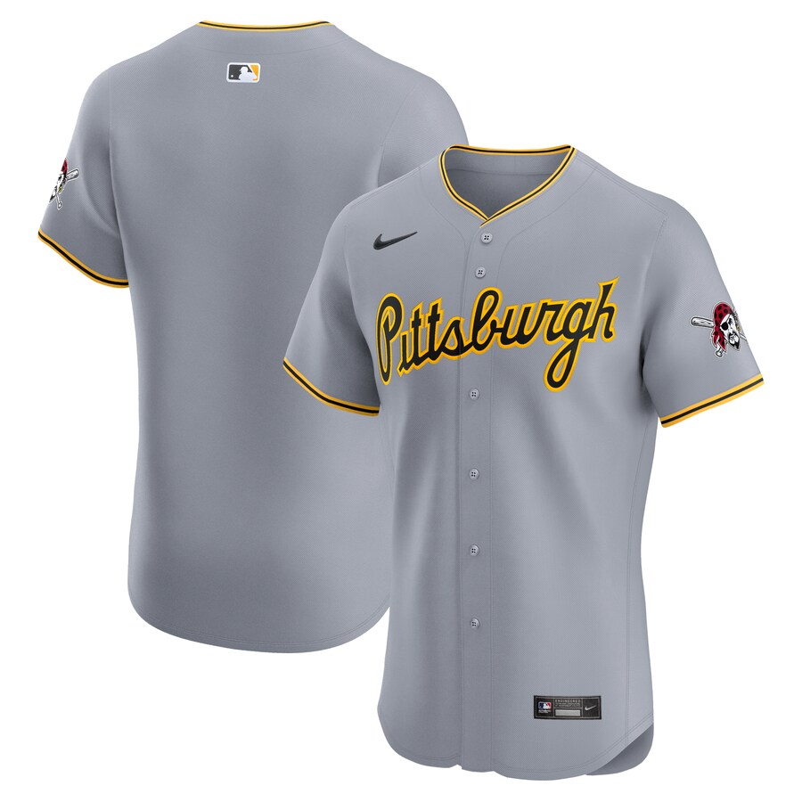 Pittsburgh Pirates Road Vapor Premier Elite Patch Jersey Gray