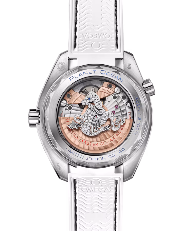 Omega Seamaster Planet Ocean 600M 39.5mm White Dial with Diamonds White gold Strap 215.58.40.20.05.001