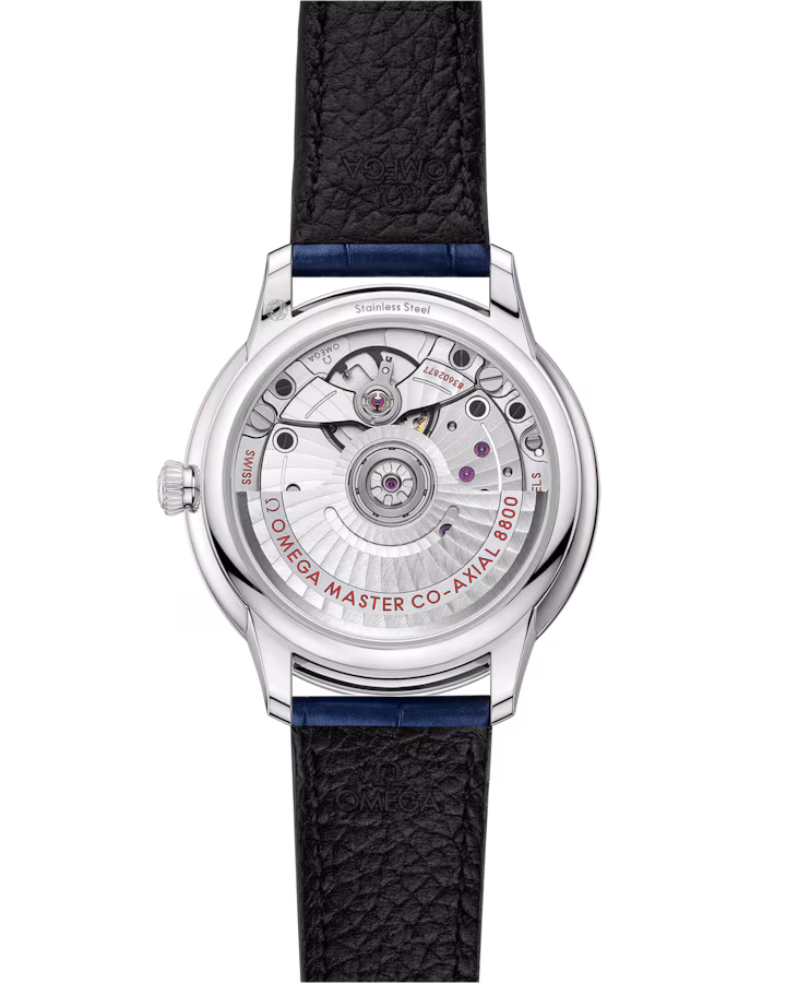 Omega De Ville Prestige 34 mm Blue Dial with Diamonds Stainless Steel Strap 434.13.34.20.53.001