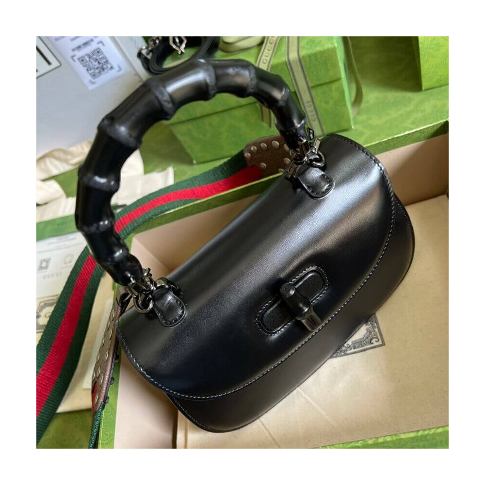 Gucci Small Top Handle Bag with Bamboo Black