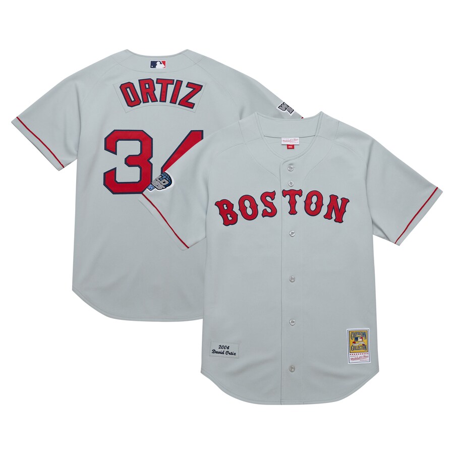 David Ortiz Boston Red Sox Mitchell&Ness 2004 Cooperstown Collection Throwback Jersey Gray