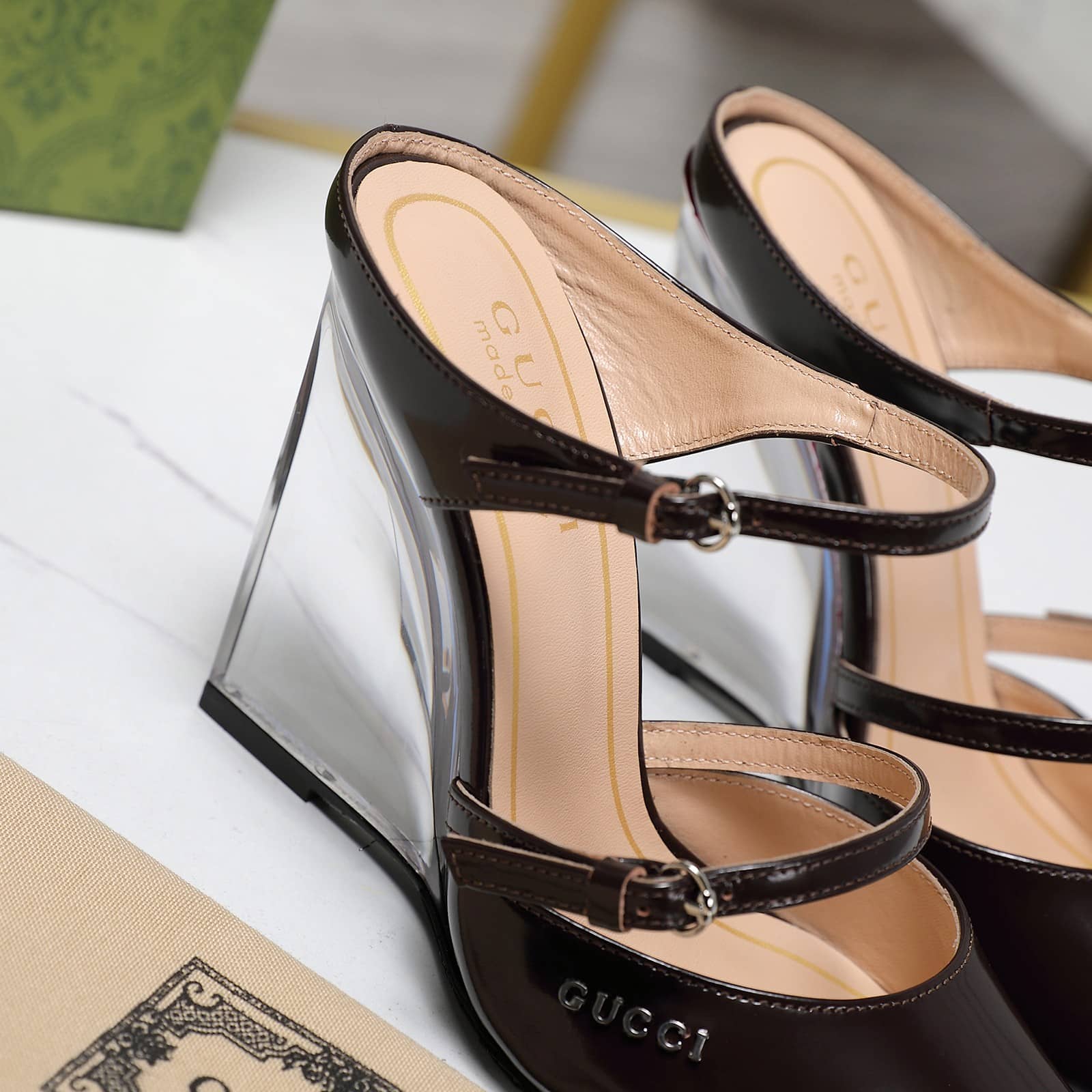 Gucci Women’S Wedge Mule Black 827856 Clg00 1000