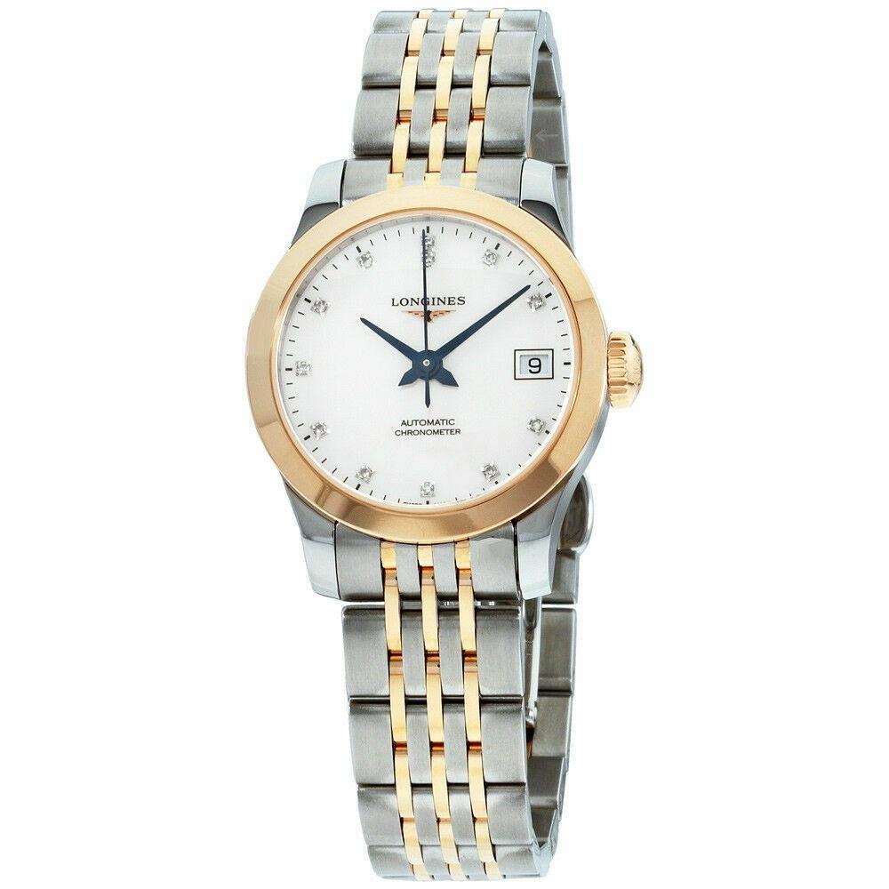 【Super Clone】Longines Women's L23205877 Record Two-Tone Stainless Steel Watch