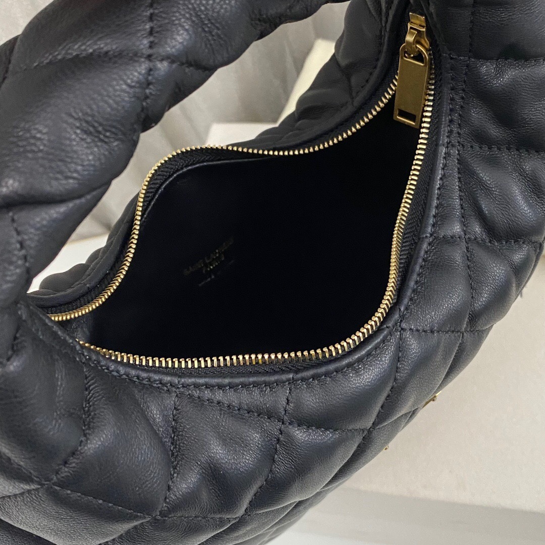 Saint Laurent Icarino Icare Mini Black Lambskin Hobo Bag 22cm/8.7 in