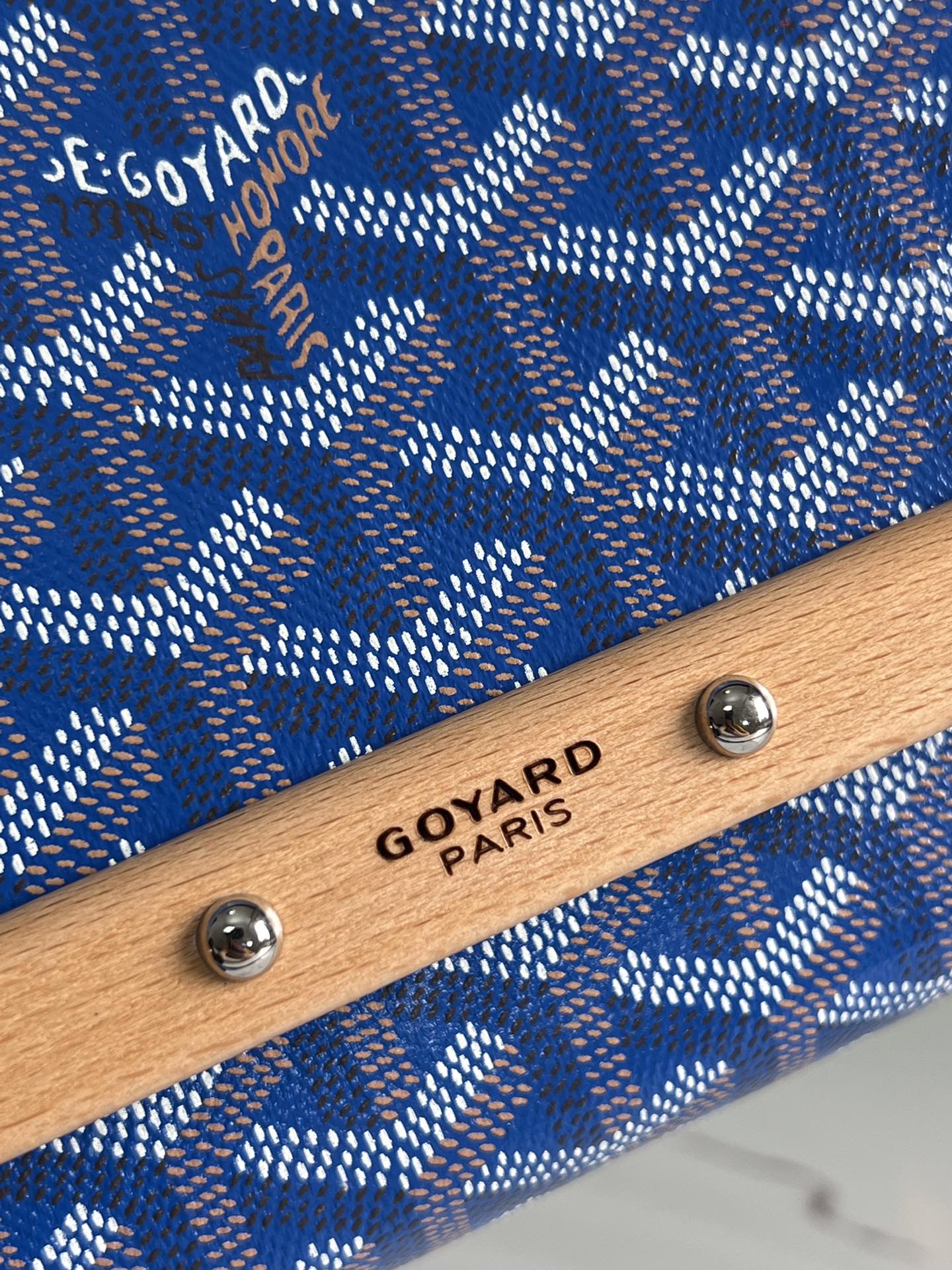 Goyard Monte-Carlo Pm Clutch 25 Cm Sapphire Blue Goyardine Canvas