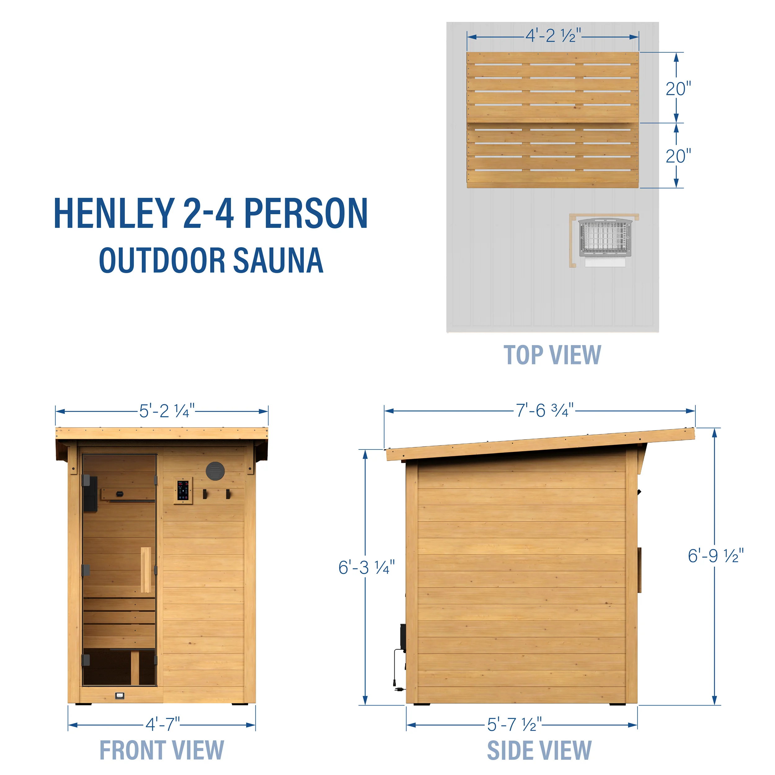 Henley Outdoor Cabin Sauna �?2-4 Person