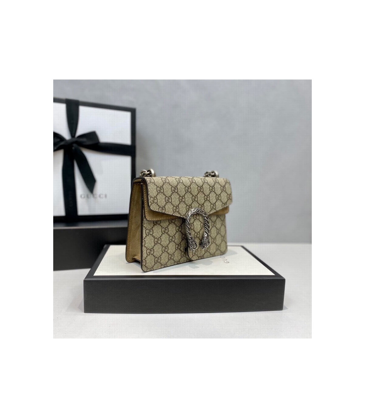 Gucci Dionysus GG Supreme Mini Bag Apricot