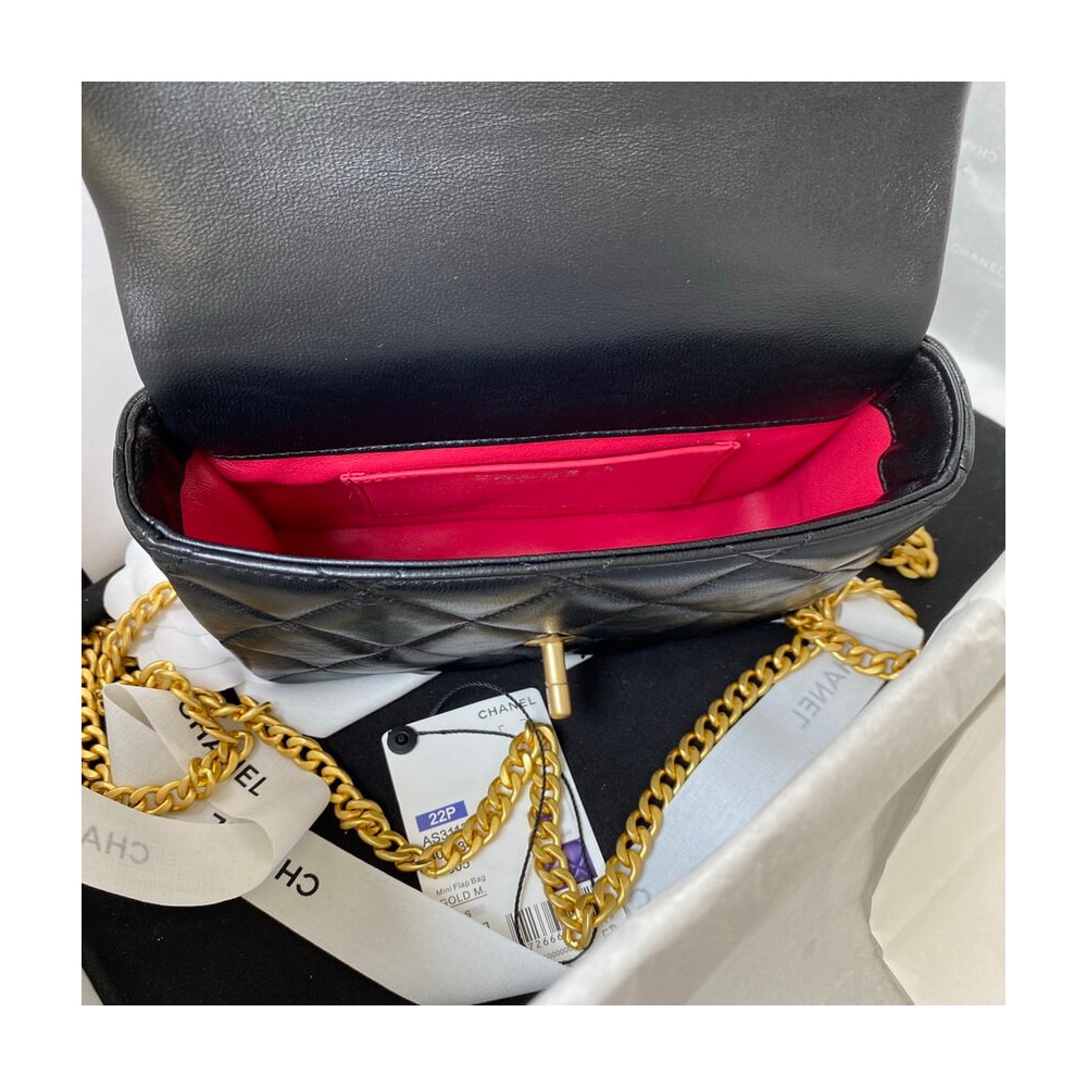 Chanel Mini Flap Bag in Lambskin with Enamel CC