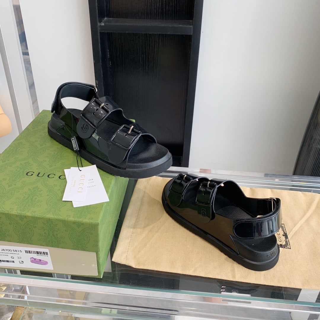 Gucci Women?S Sandal With Mini Double G ?Black 660243 J8700 1000