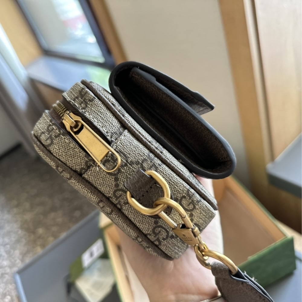 Gucci Ophidia Gg Mini Bag Beige Ebony 20Cm
