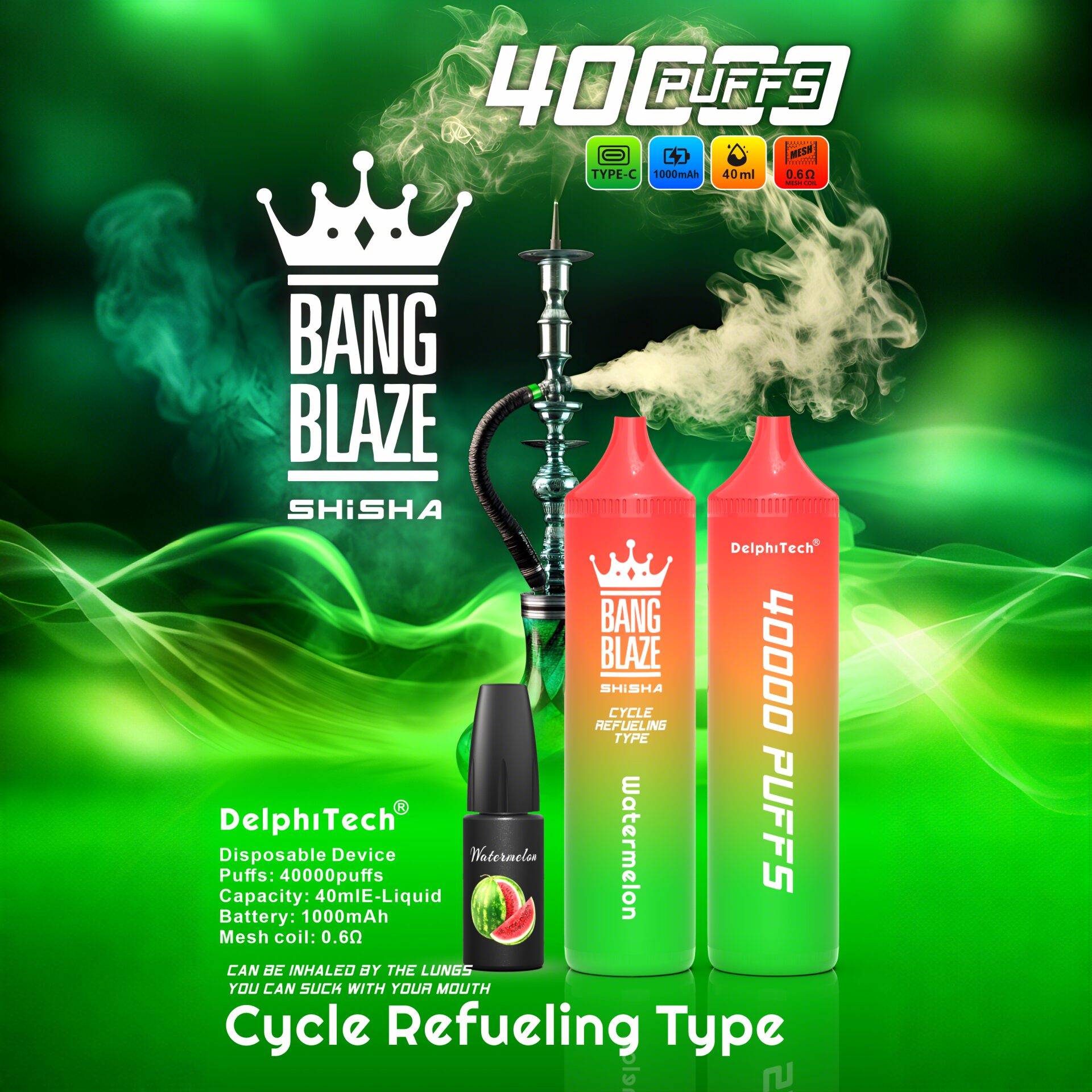 Bang Blaze 40K Riginal Refillable Oil Vape(3 pieces)