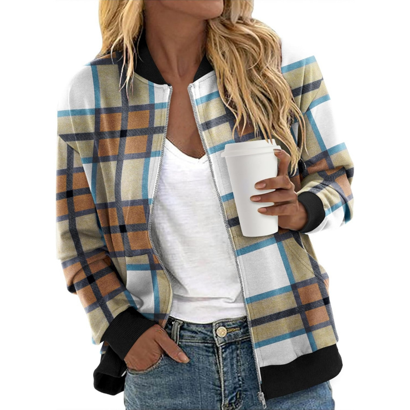 Women's Zip Up Jacket Casual Long Sleeve